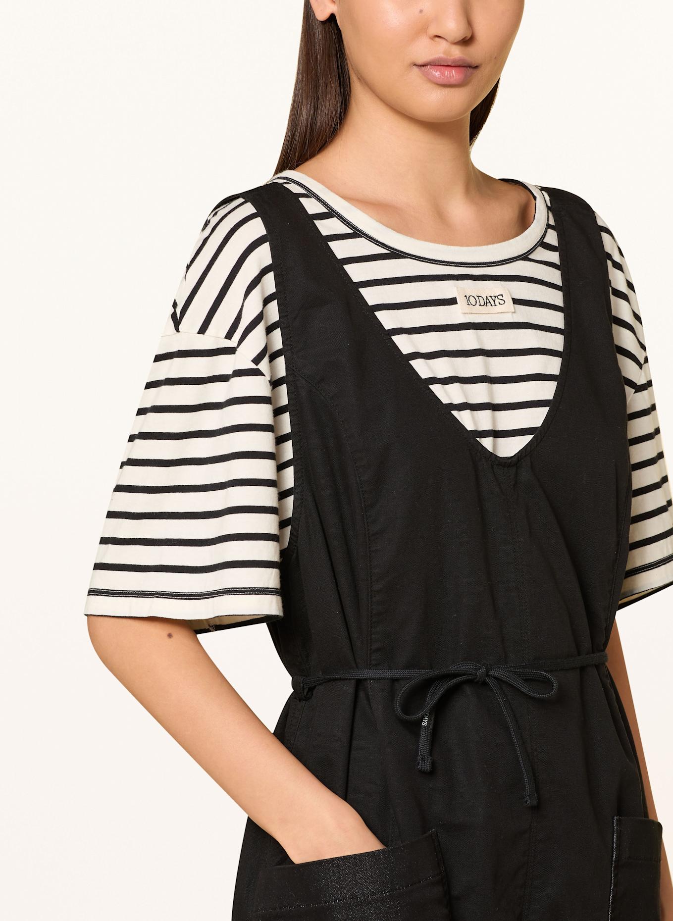 10DAYS Jumpsuit with linen: BLACK