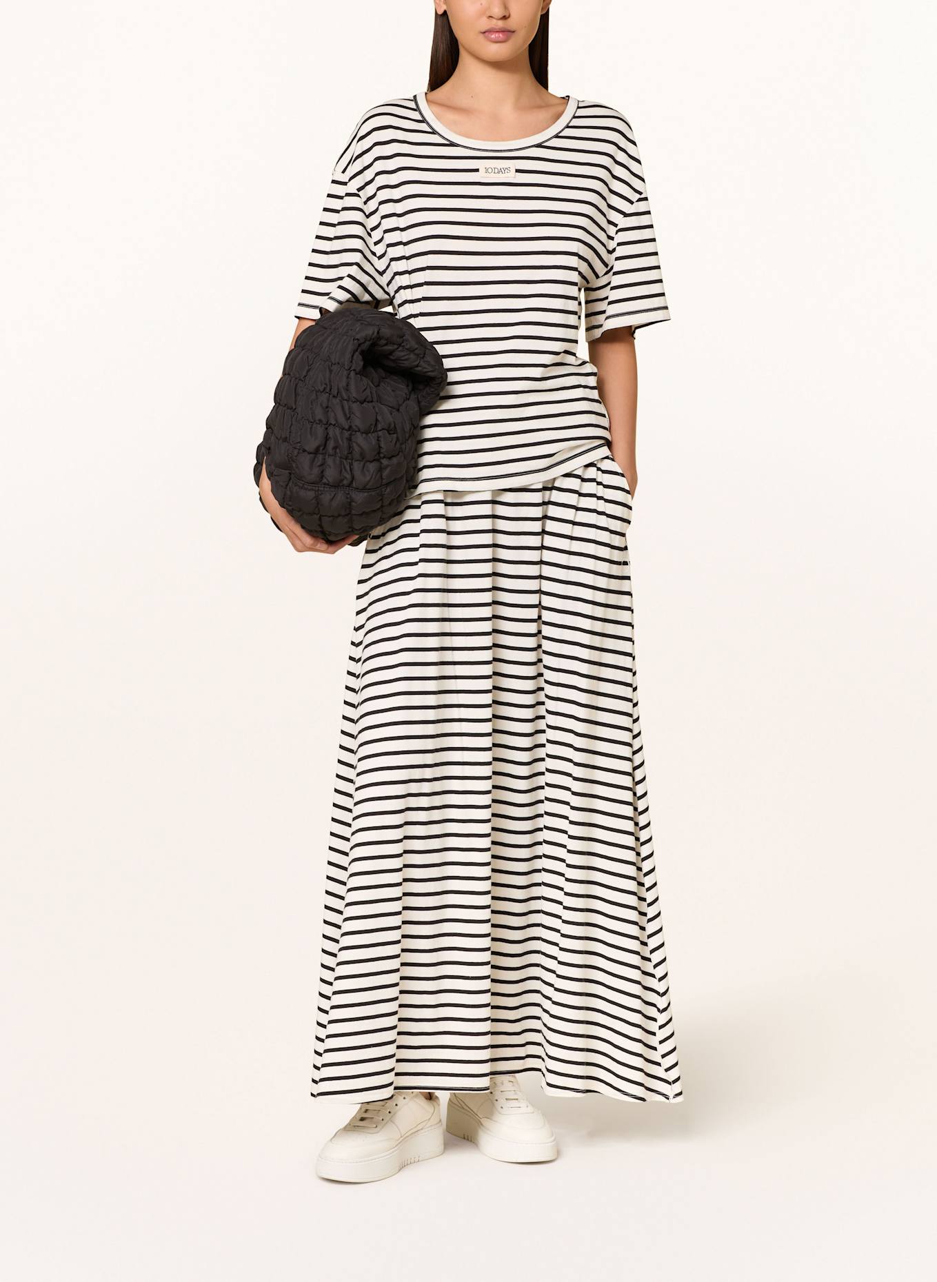 10DAYS Jerseyrock: SCHWARZ / ECRU