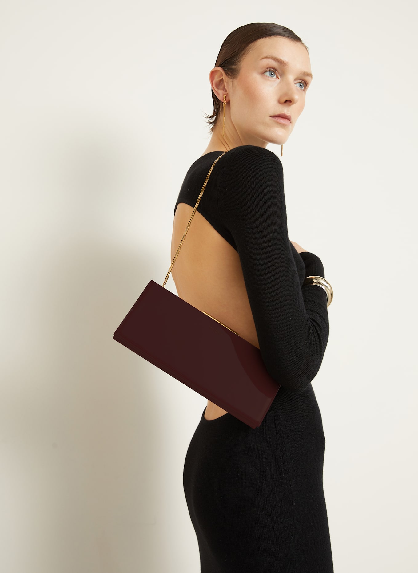 SAINT LAURENT Clutch MIDNIGHT in dunkelrot