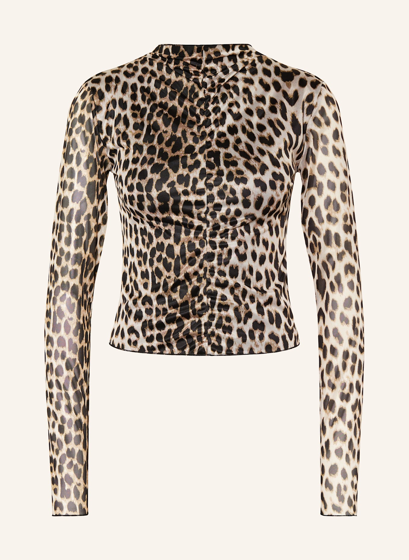 OH APRIL WITT mesh long sleeve shirt: LIGHT BROWN / BROWN / BLACK