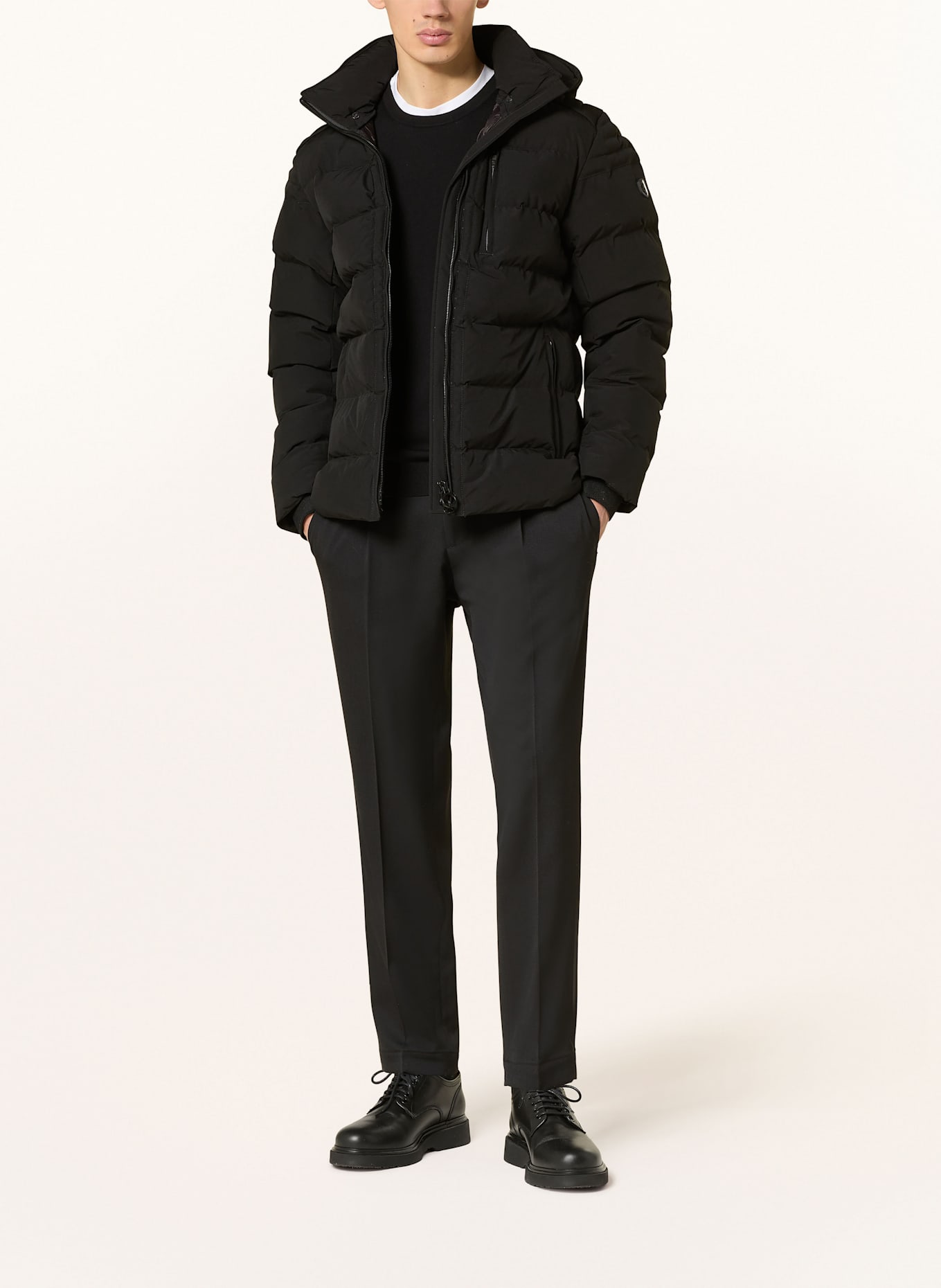 WELLENSTEYN Steppjacke mit abnehmbarer Kapuze: SCHWARZ