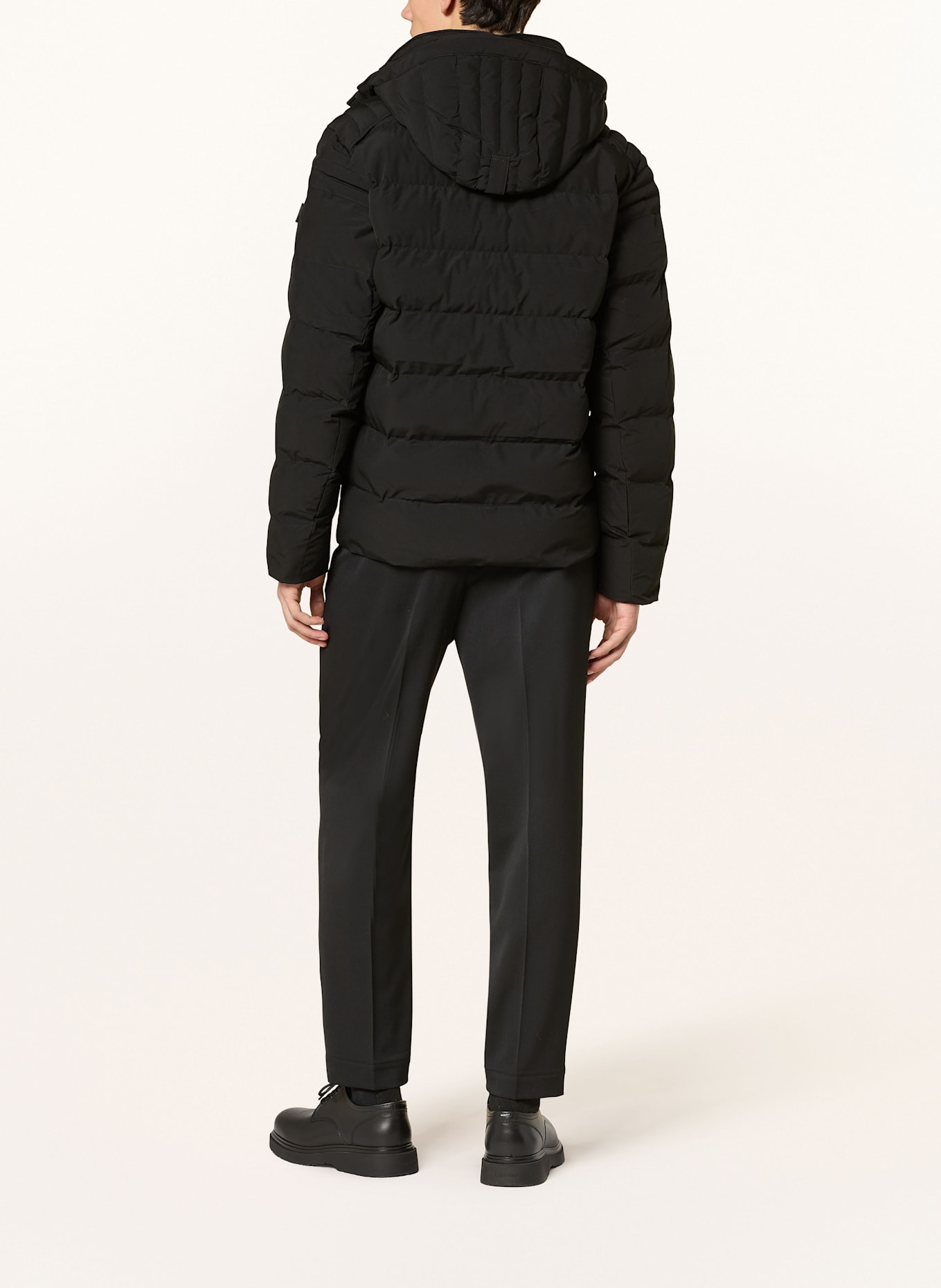 WELLENSTEYN Steppjacke mit abnehmbarer Kapuze: SCHWARZ