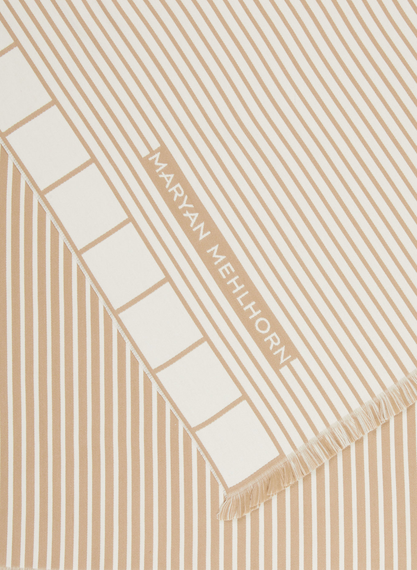 MARYAN MEHLHORN Strandtuch FUTA: CREME / HELLBRAUN