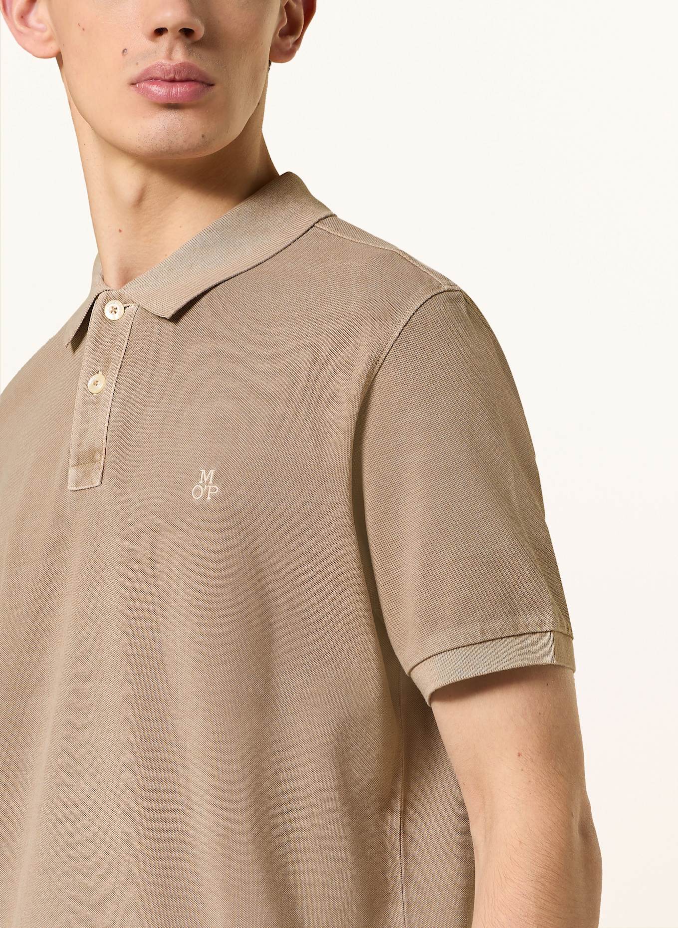Marc O'Polo Koszulka polo z piki regular fit: JASNOBRĄZOWY