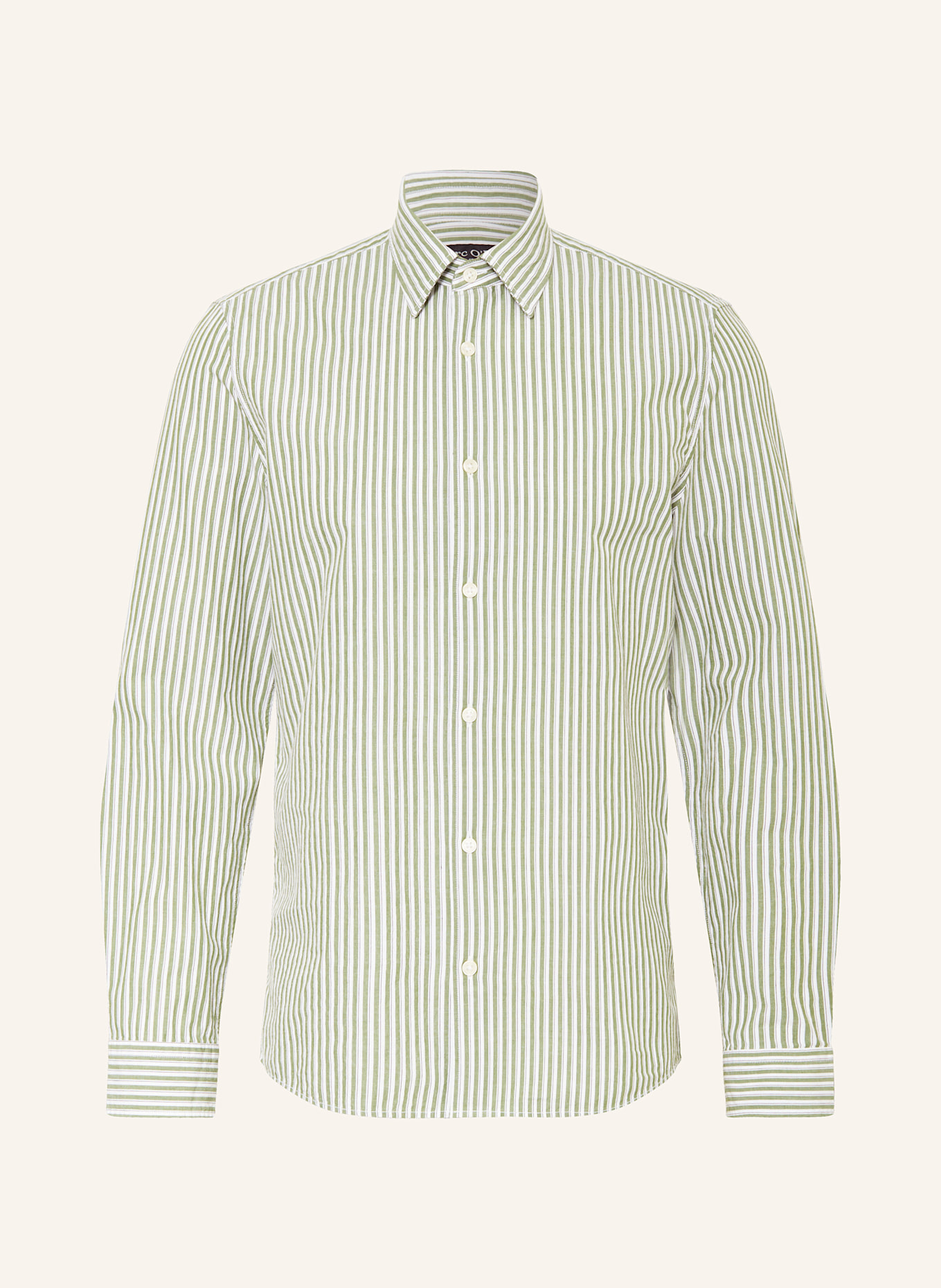 Marc O'Polo Hemd Shaped Fit: ECRU / GRÜN