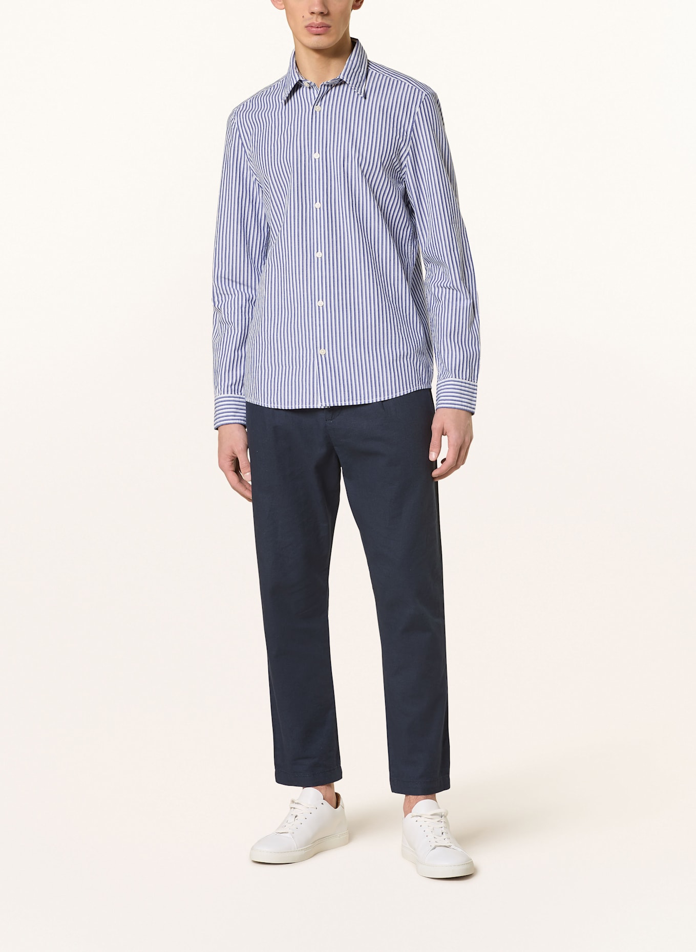 Marc O'Polo Hemd Shaped Fit: ECRU / BLAU