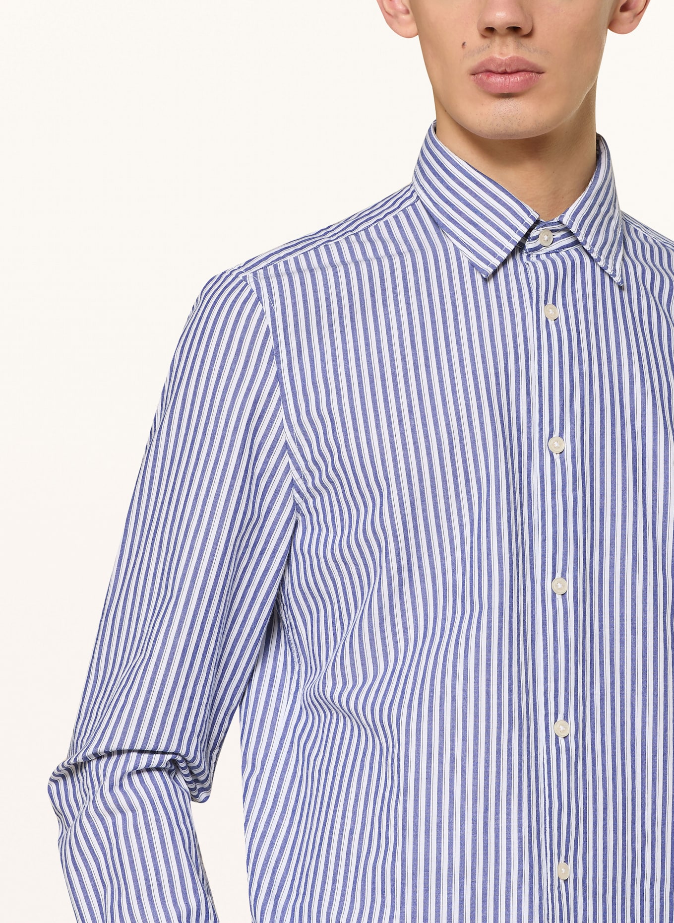 Marc O'Polo Hemd Shaped Fit: ECRU / BLAU