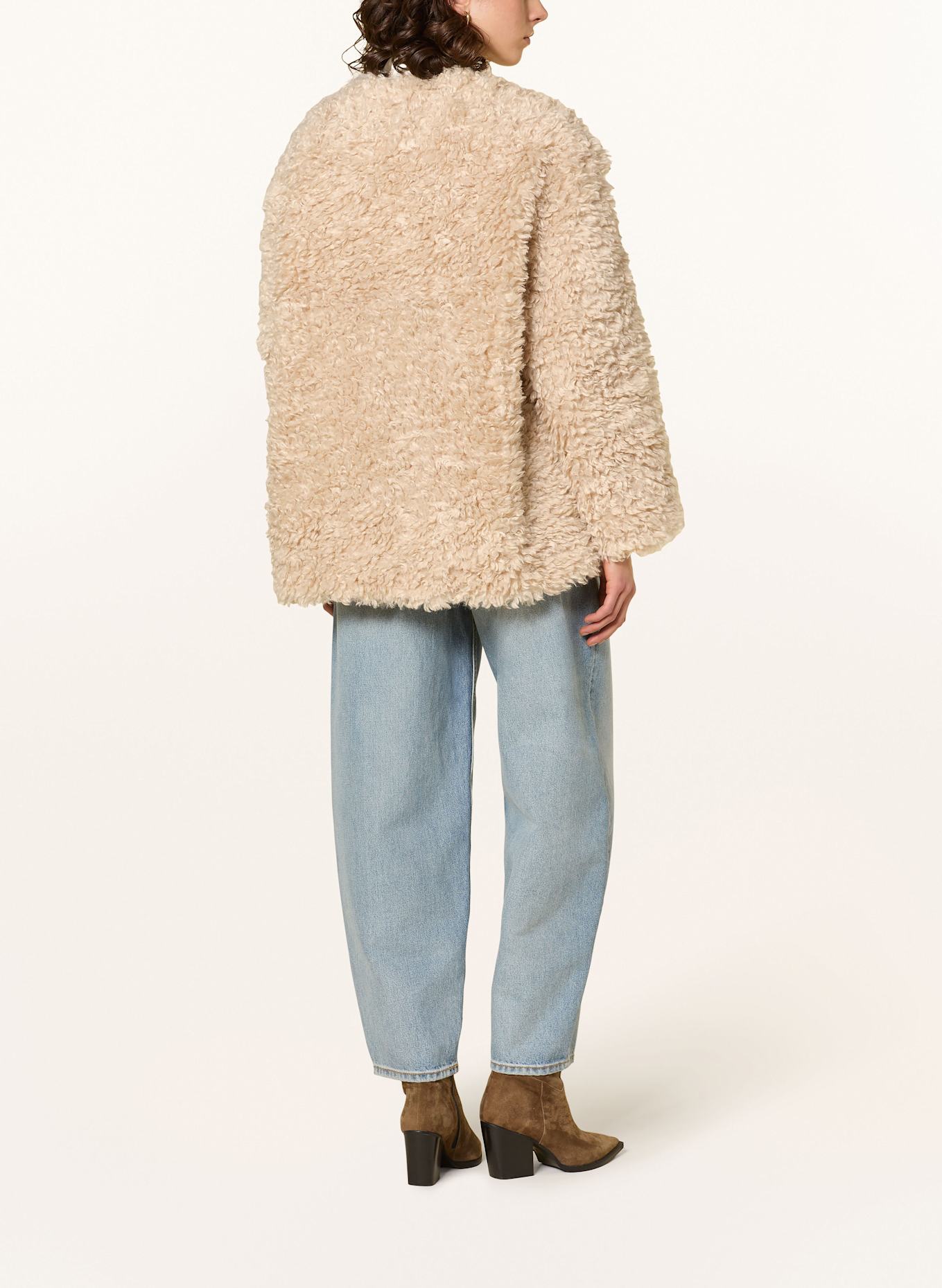 maje Kunstfell-Mantel: BEIGE