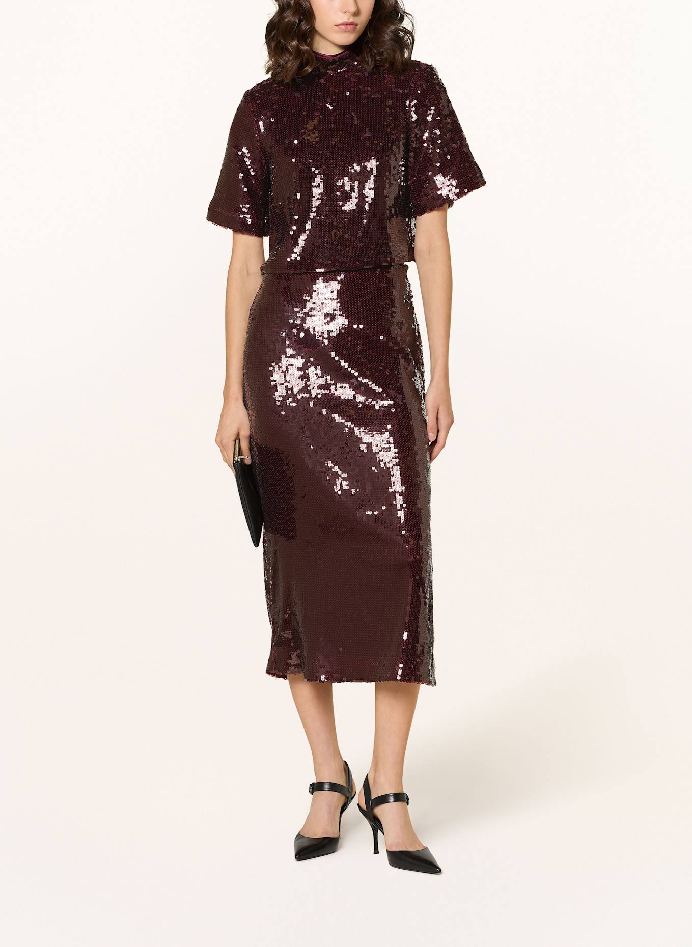 MALINA T-Shirt LINN mit Pailletten: DUNKELROT