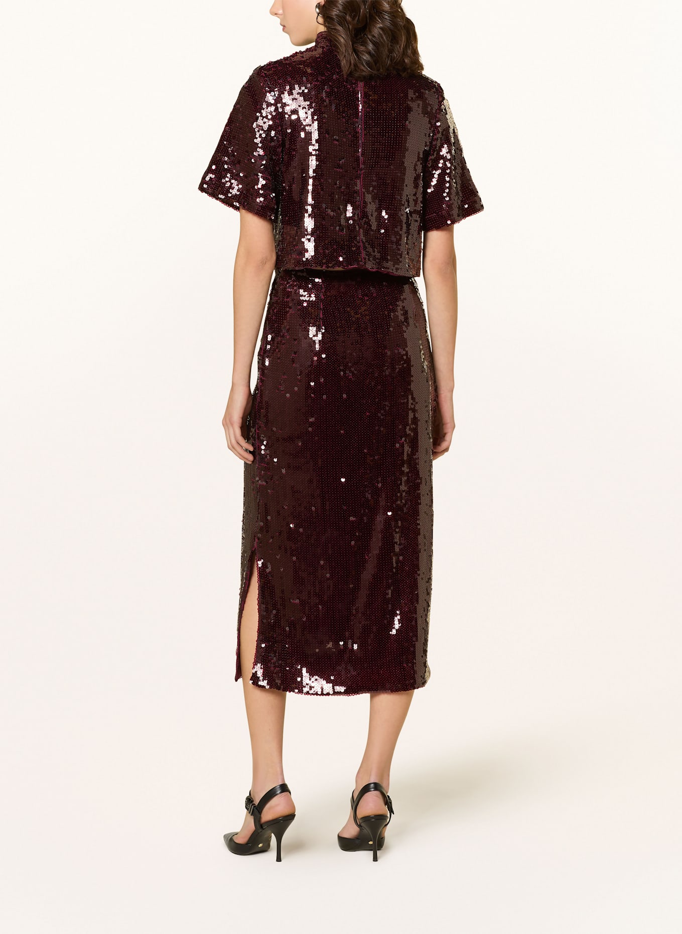 MALINA Jupe CLARISSE à paillettes: ROUGE FONCÉ