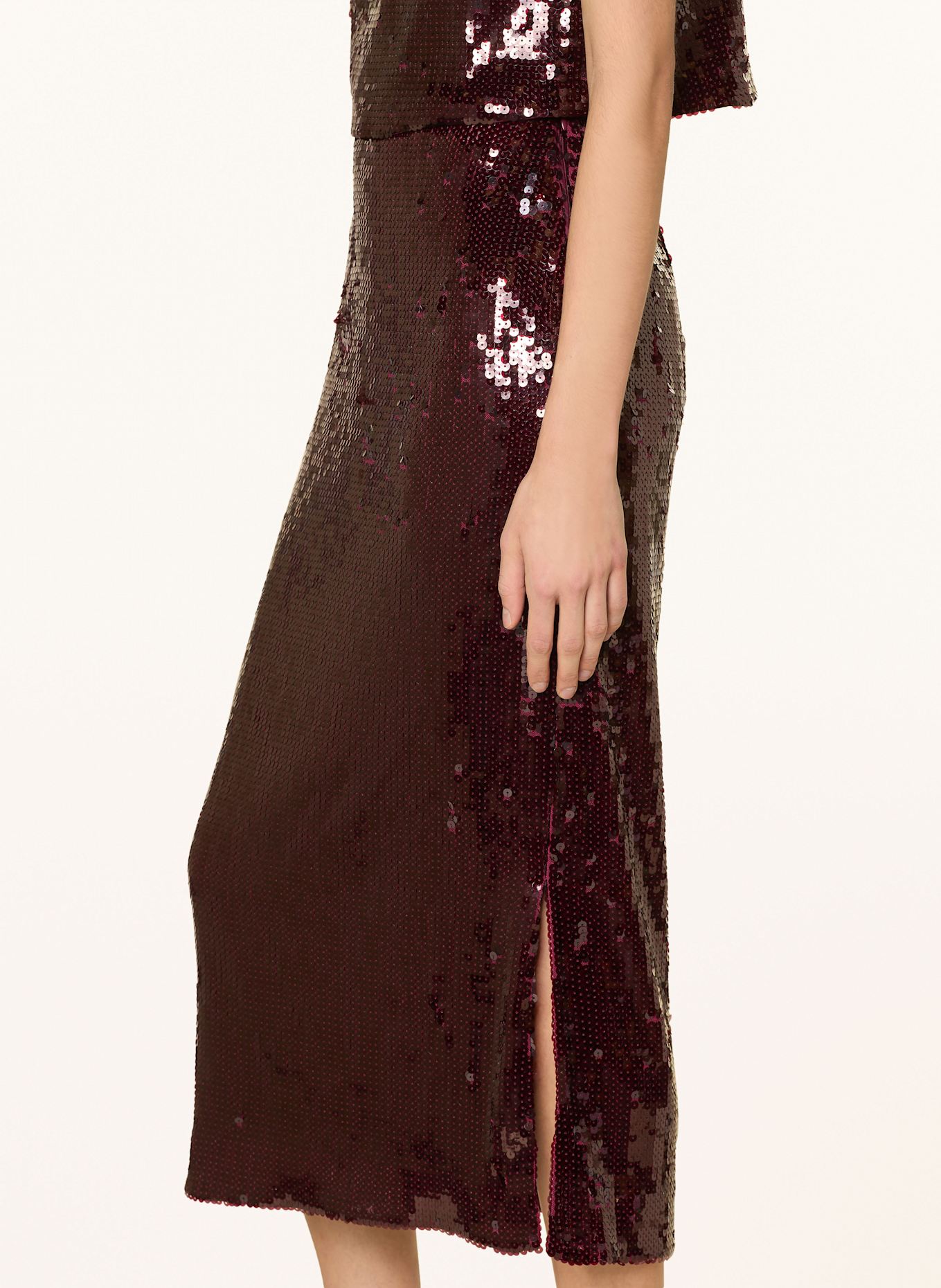 MALINA Jupe CLARISSE à paillettes: ROUGE FONCÉ