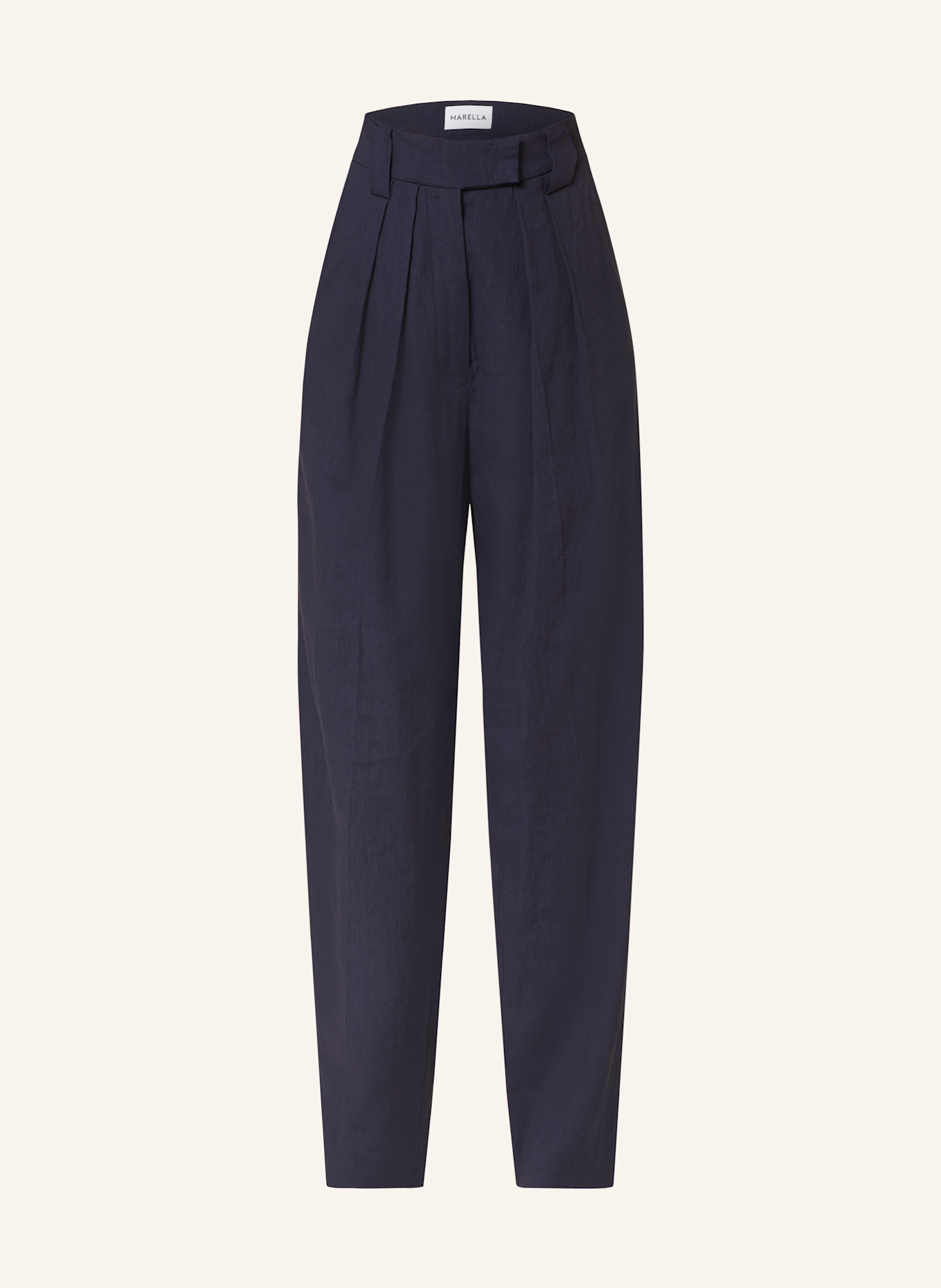 MARELLA Wide leg trousers with linen: DARK BLUE