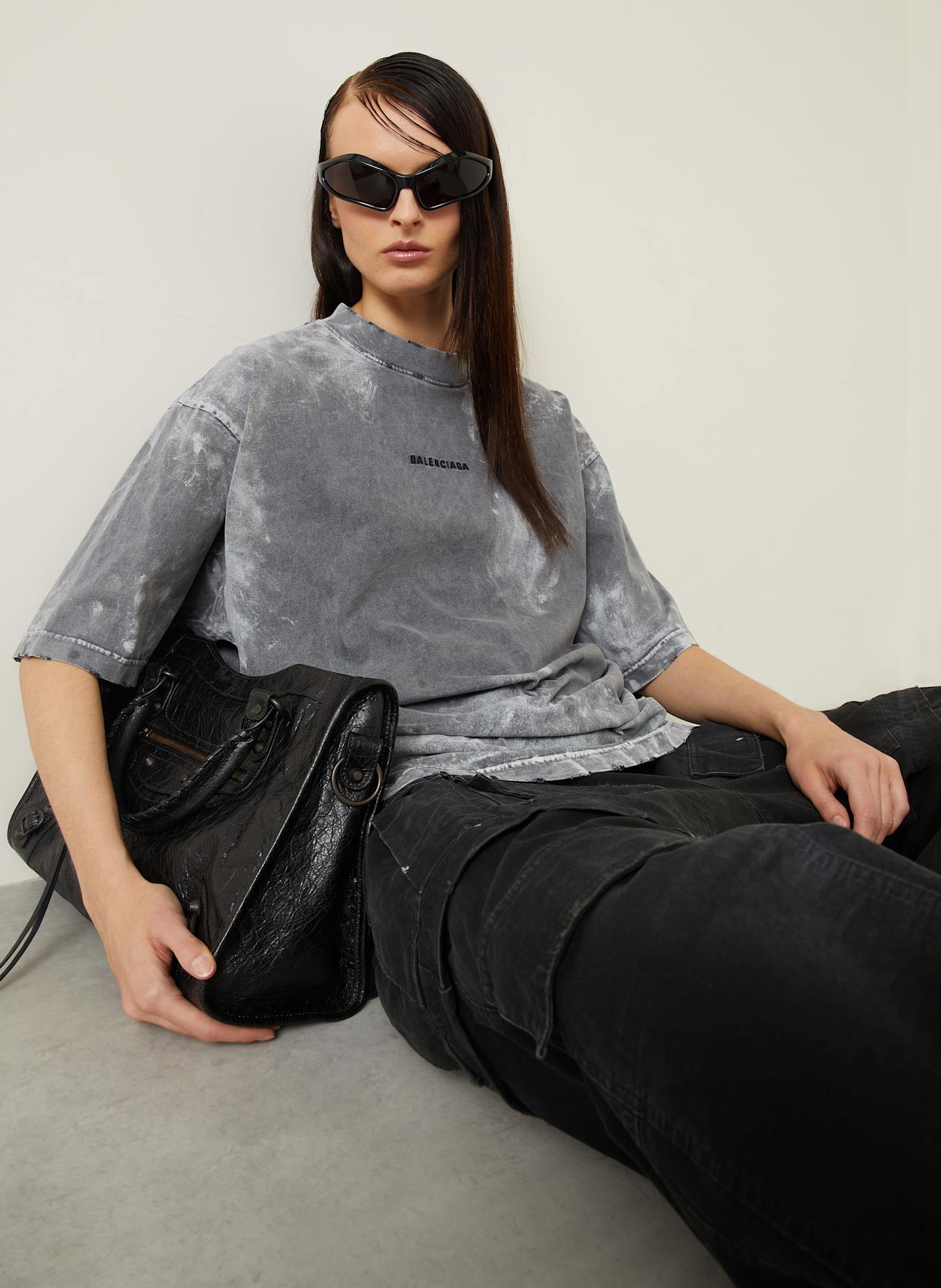 BALENCIAGA T-shirt: SZARY/ JASNOCZARY