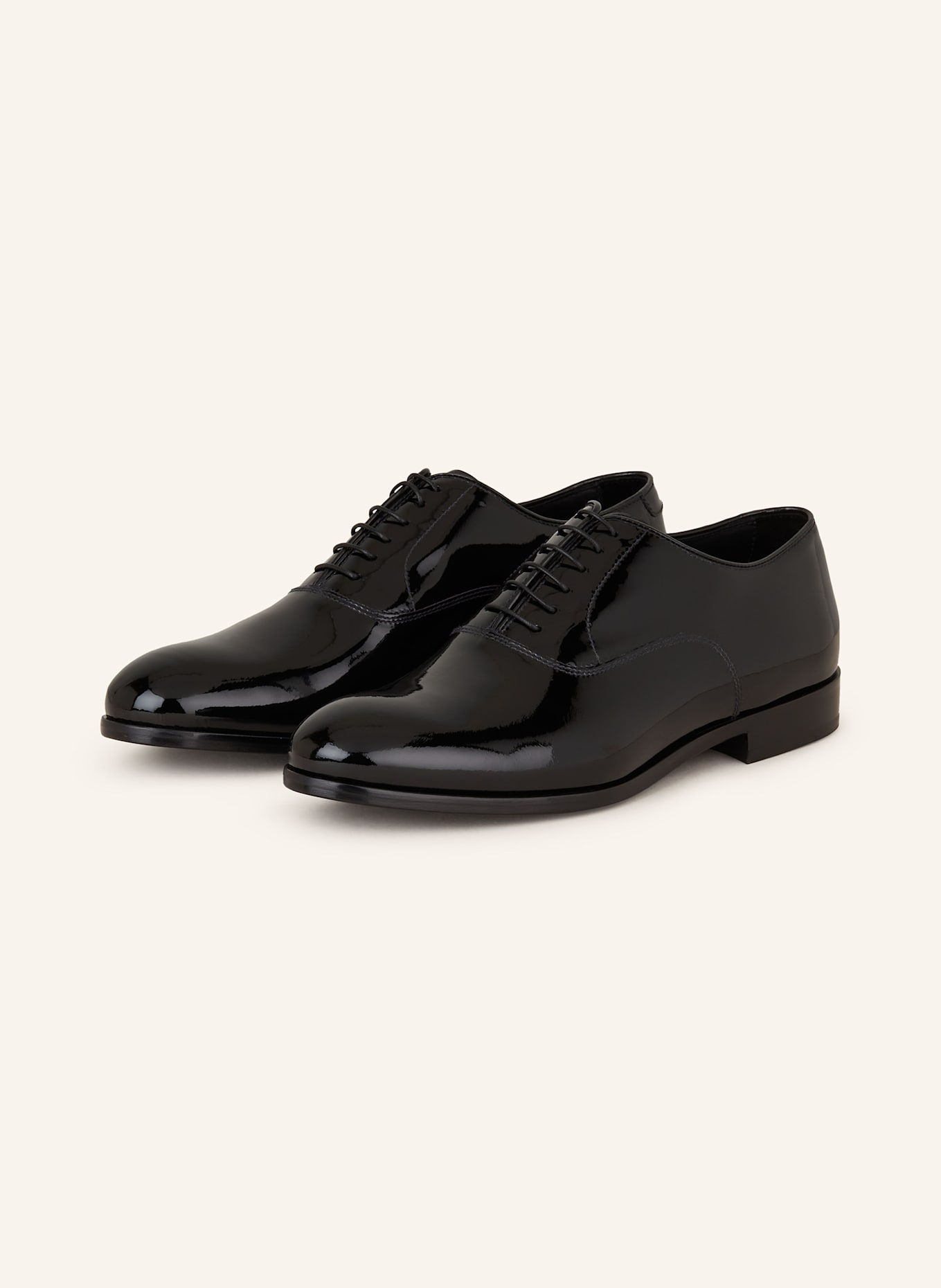 DOUCAL'S Lakierowane buty sznurowane: CZARNY