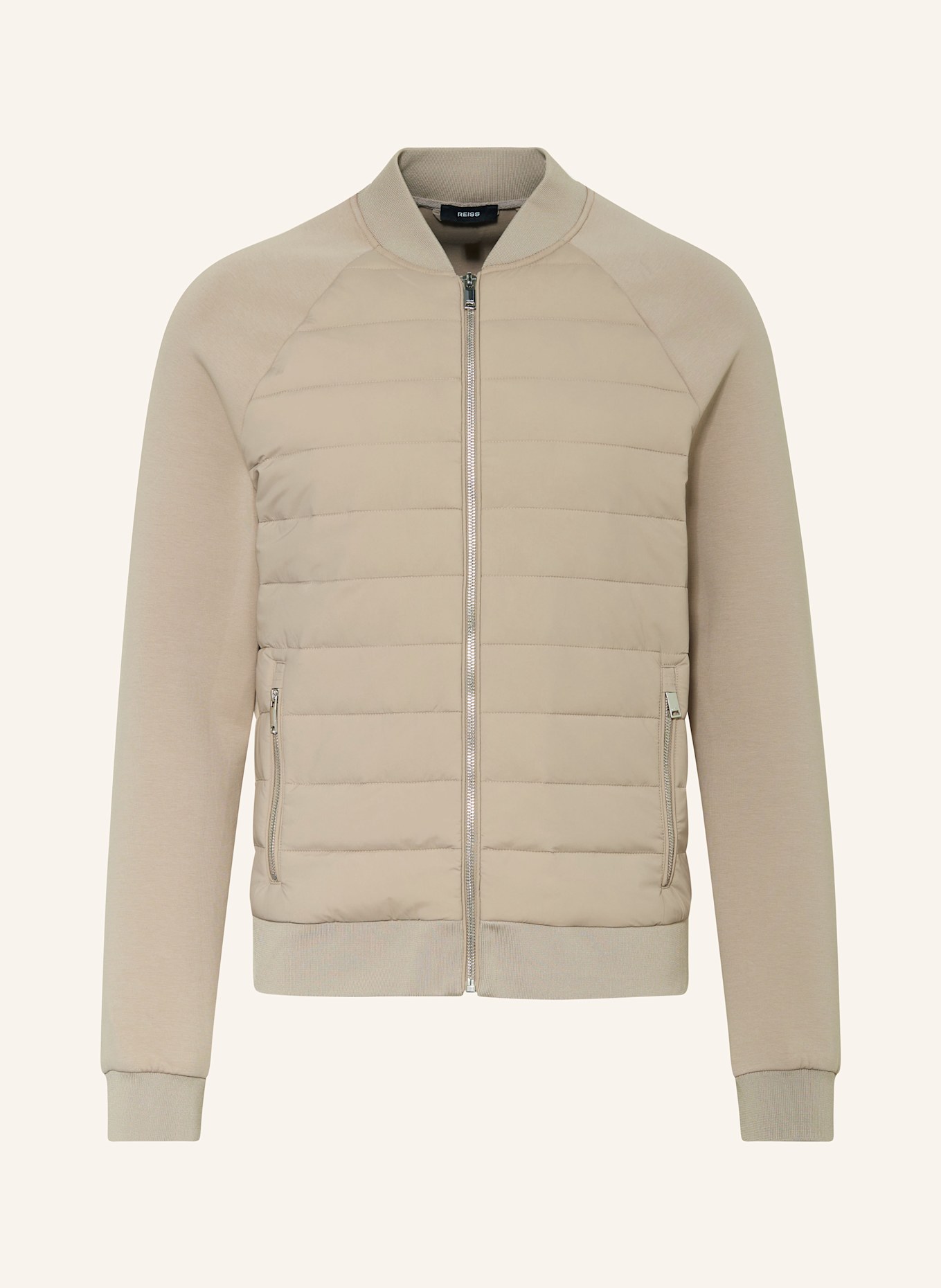 REISS Bomber jacket ROCHDALE in mixed materials in light brown