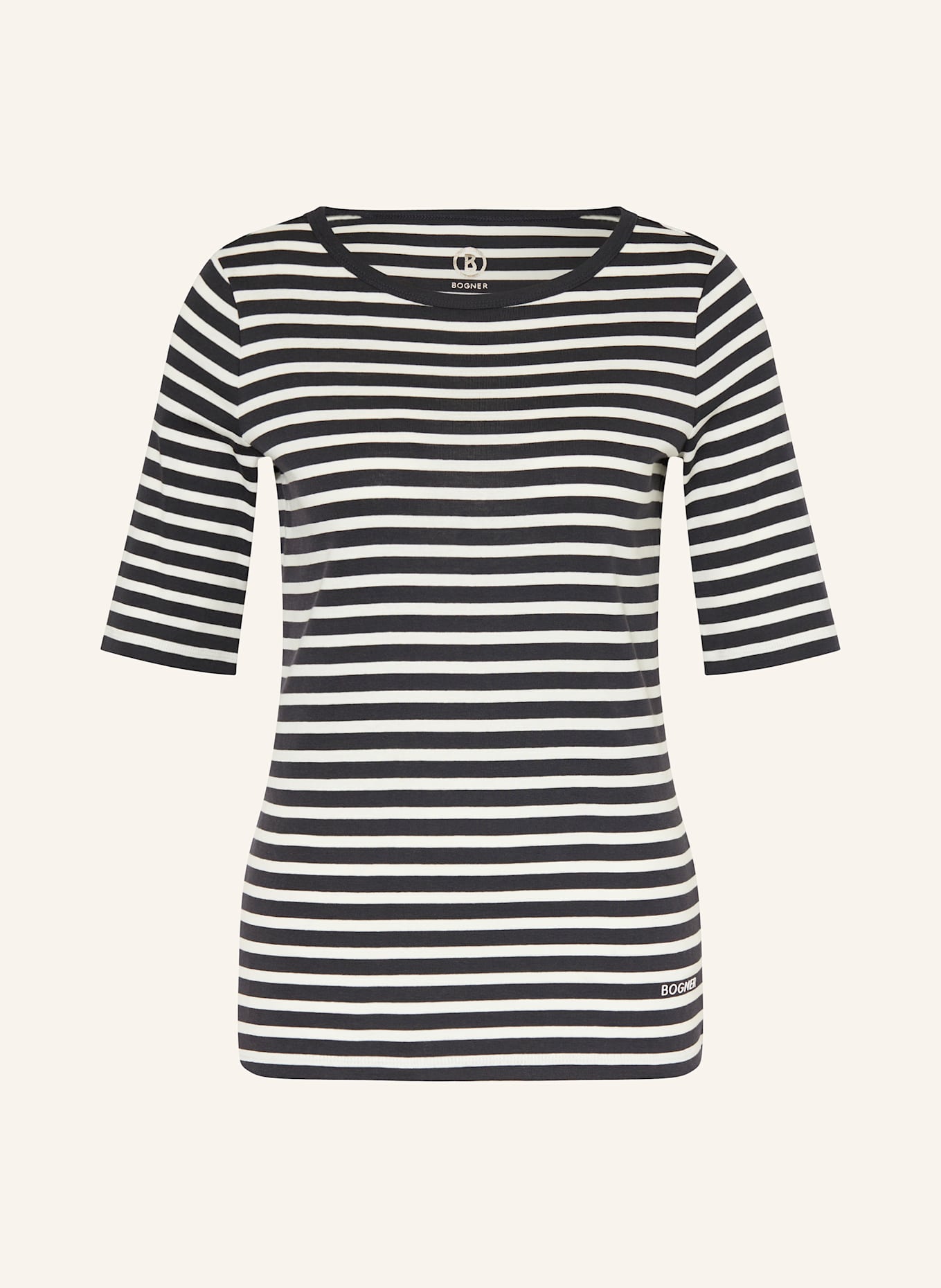 BOGNER T-Shirt LOUNA: WEISS/ DUNKELBLAU