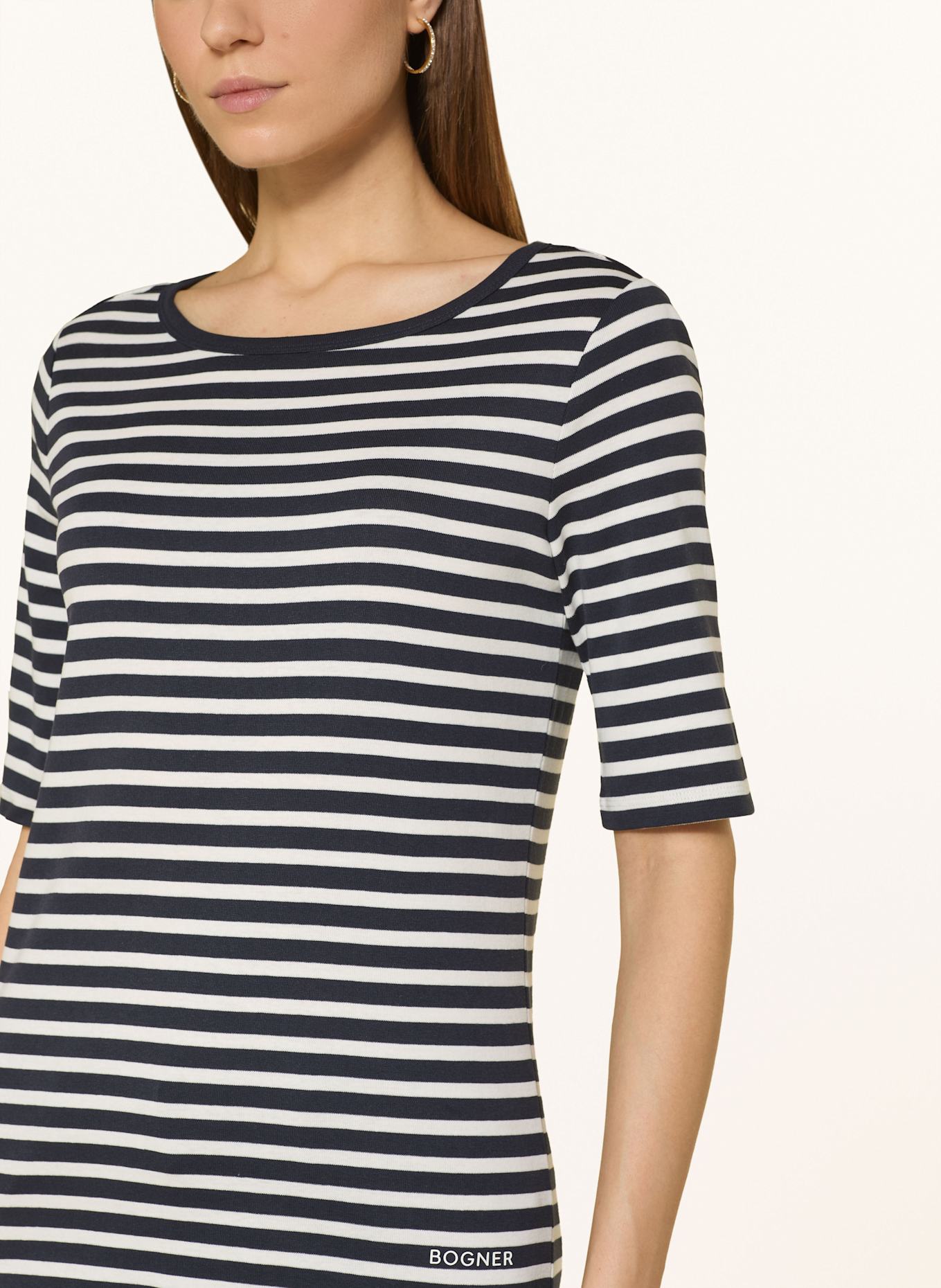 BOGNER T-Shirt LOUNA: WEISS/ DUNKELBLAU
