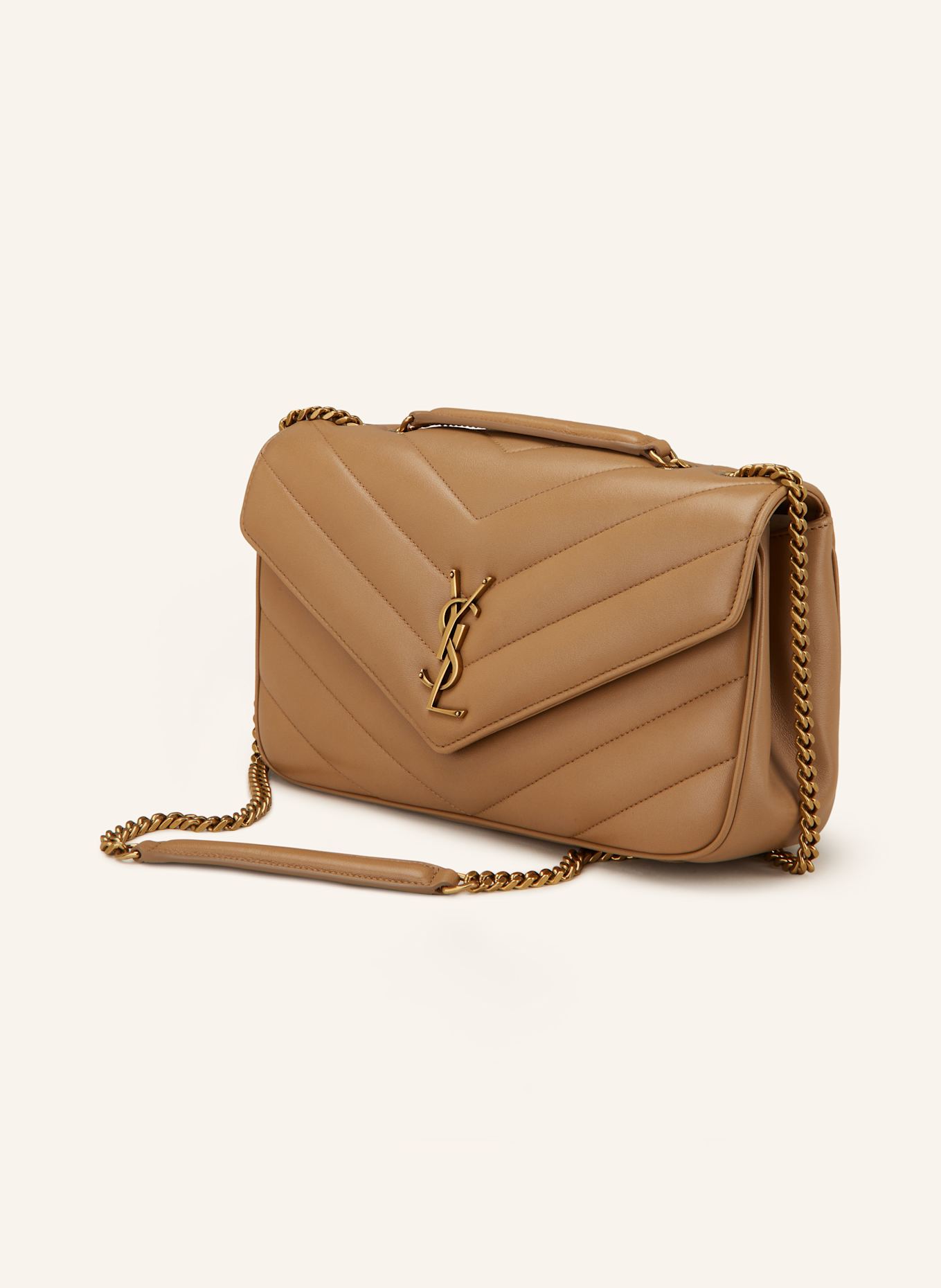 SAINT LAURENT Handtasche LOULOU MEDIUM in hellbraun