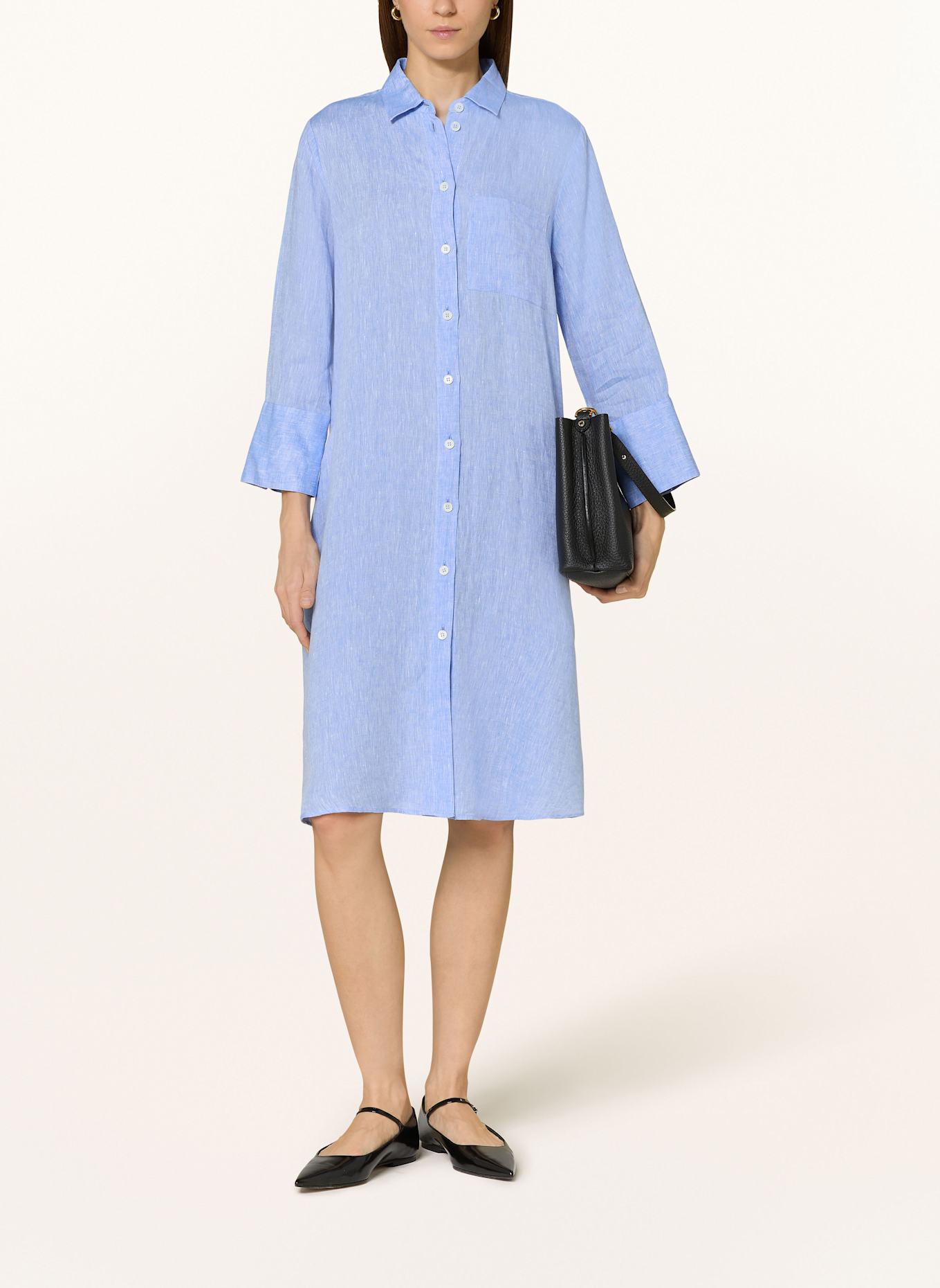 ROBERT FRIEDMAN Hemdblusenkleid LENA aus Leinen: HELLBLAU