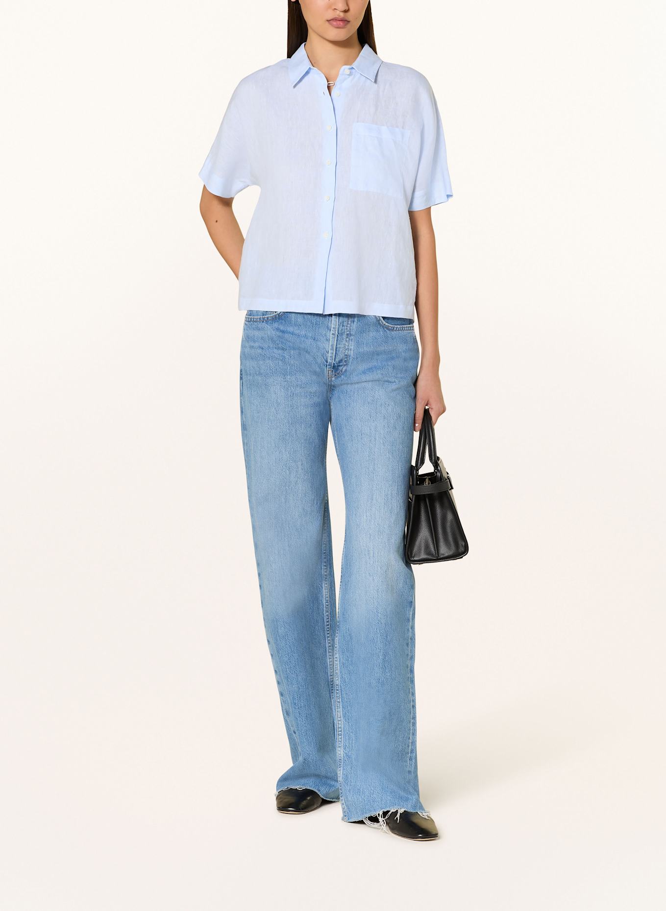 ROBERT FRIEDMAN Hemdbluse ALICIA aus Leinen: HELLBLAU