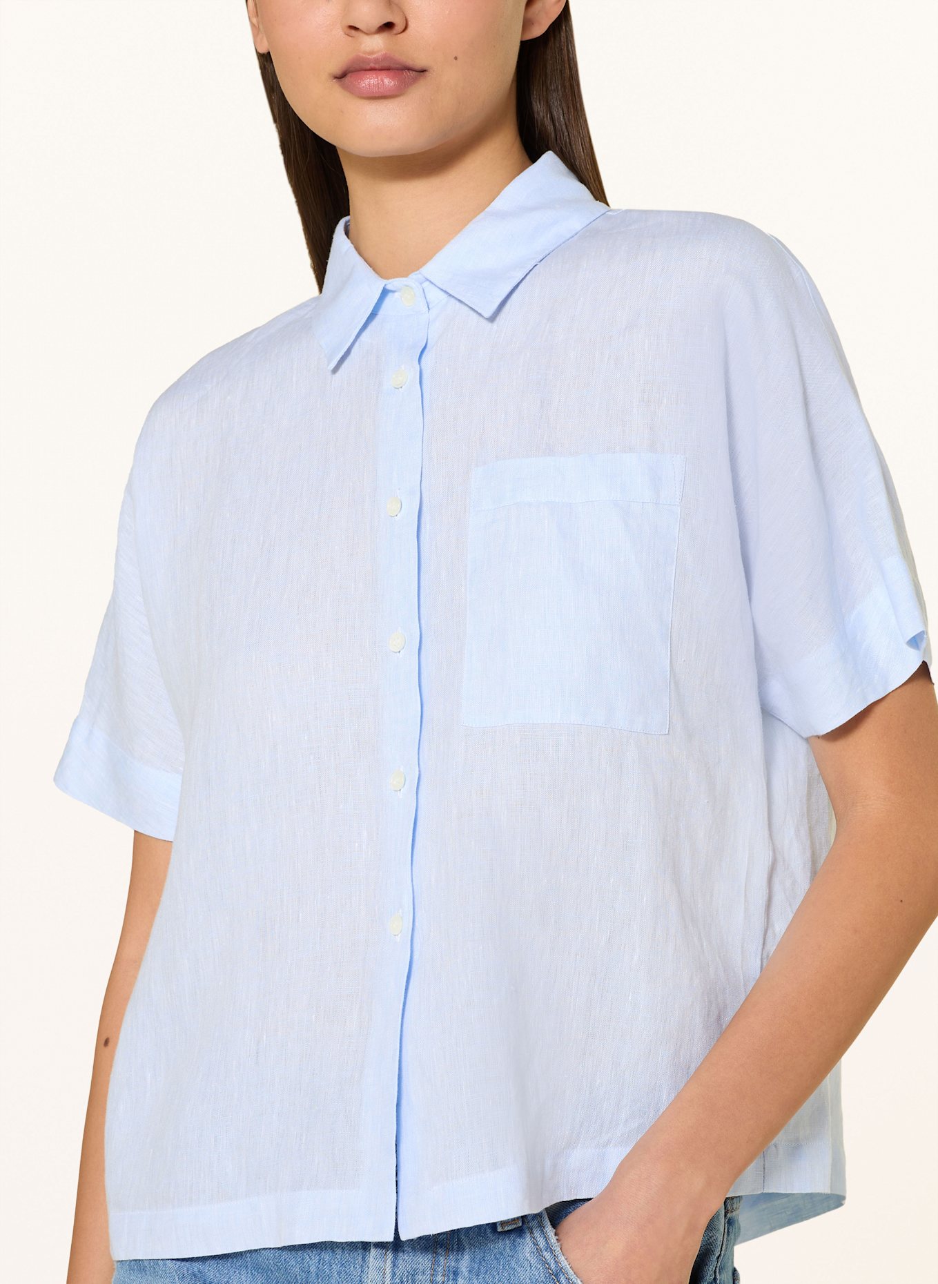 ROBERT FRIEDMAN Hemdbluse ALICIA aus Leinen: HELLBLAU