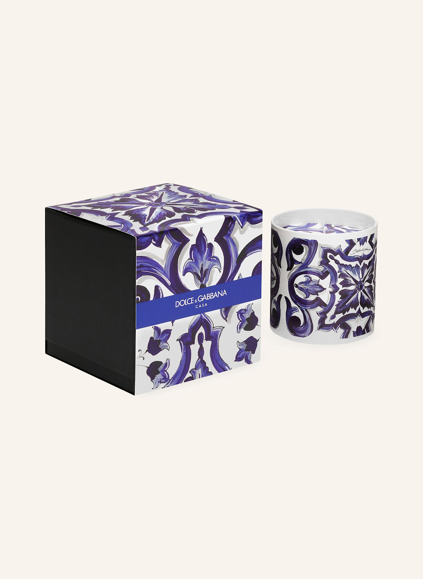 DOLCE & GABBANA CASA Duftkerze NEROLI DI SICILIA E LIMONI: WEISS / DUNKELBLAU
