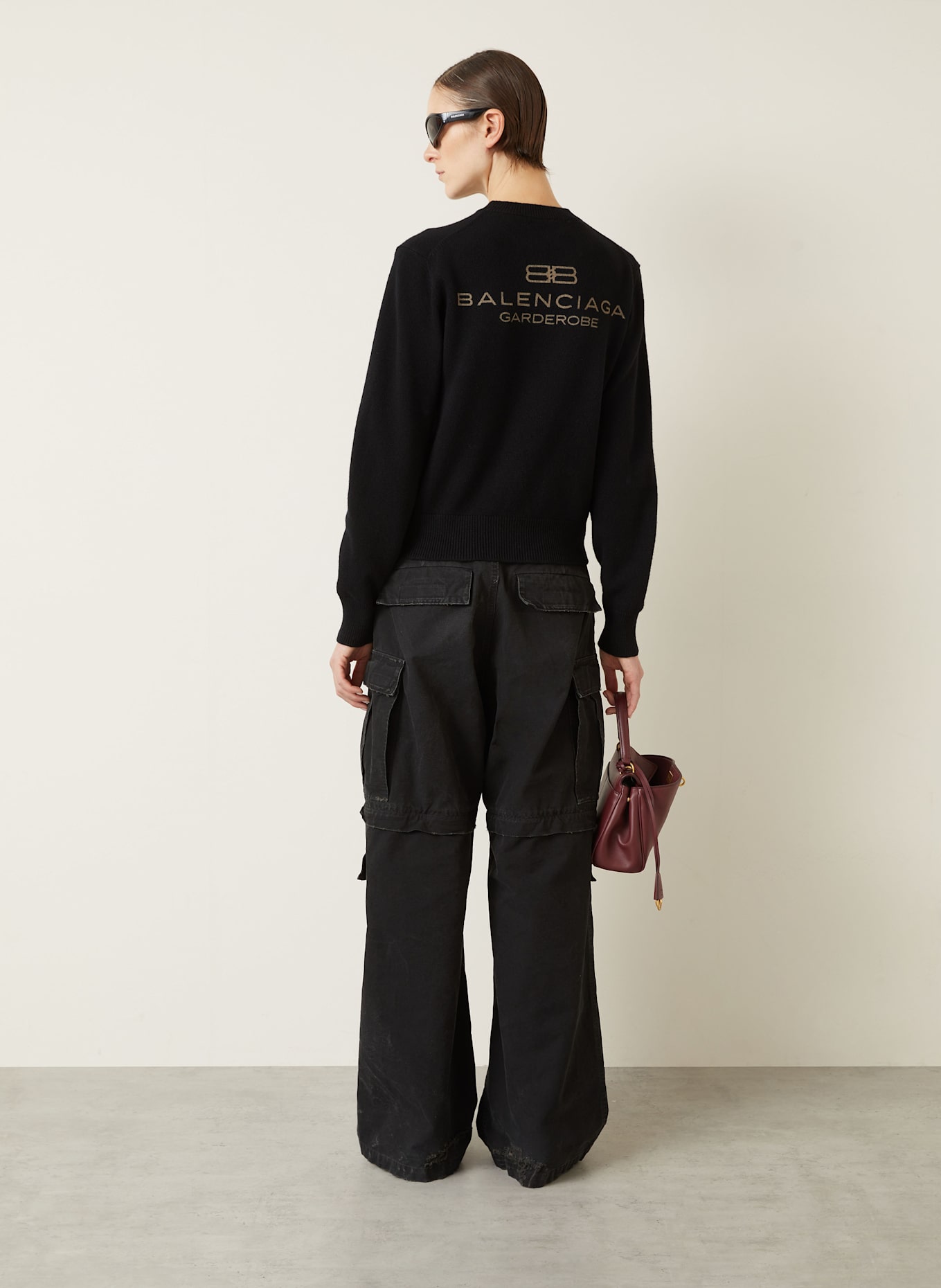 BALENCIAGA Pullover: SCHWARZ / HELLBRAUN