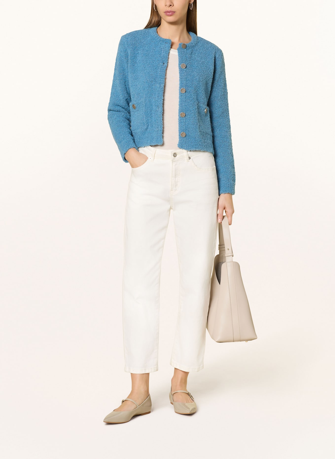 Rich & Royal Bouclé cardigan: BLUE