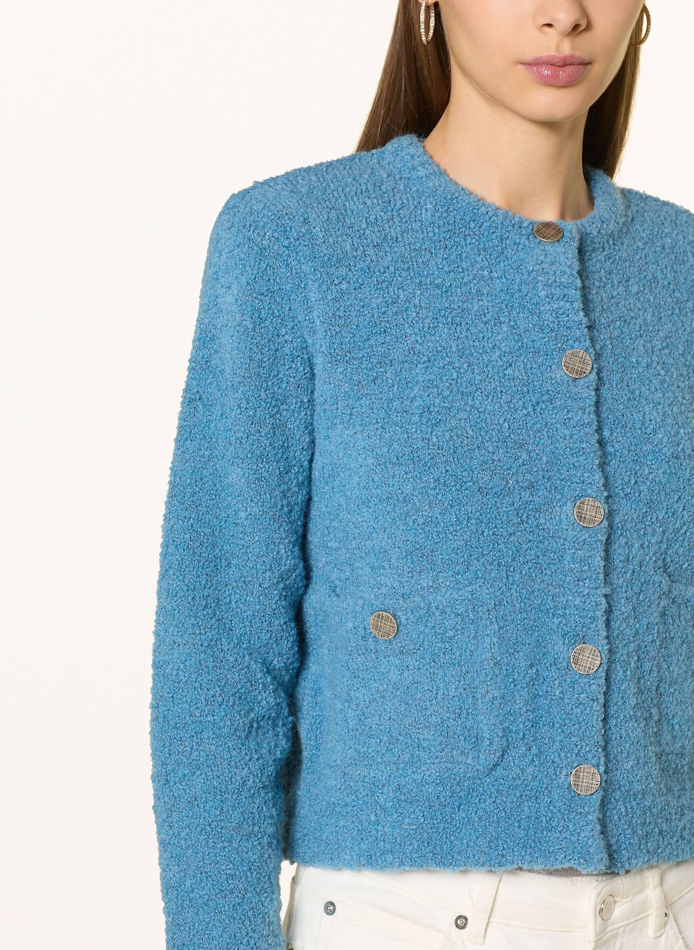 Rich & Royal Bouclé cardigan: BLUE