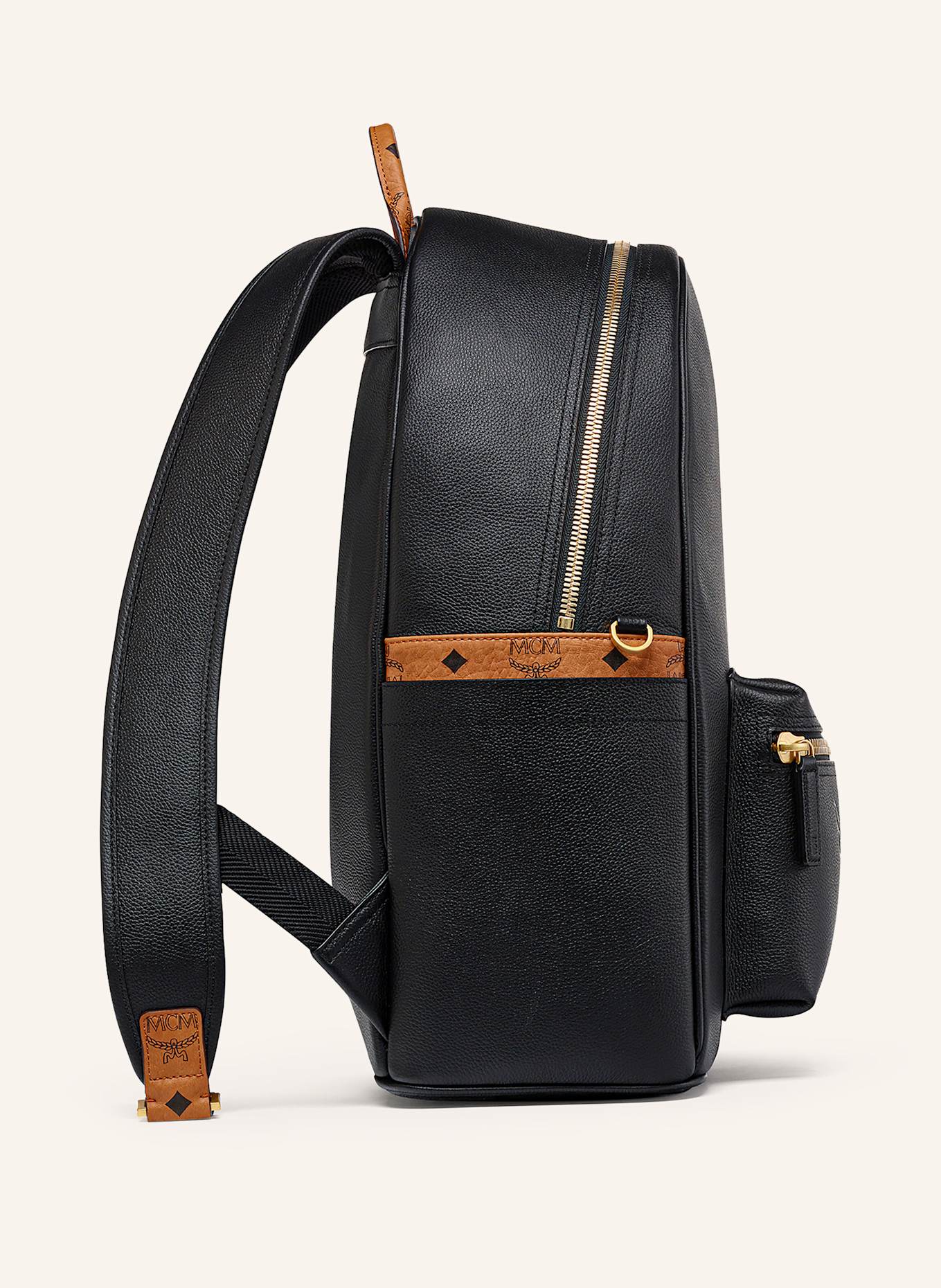 MCM Rucksack STARK: SCHWARZ/ COGNAC