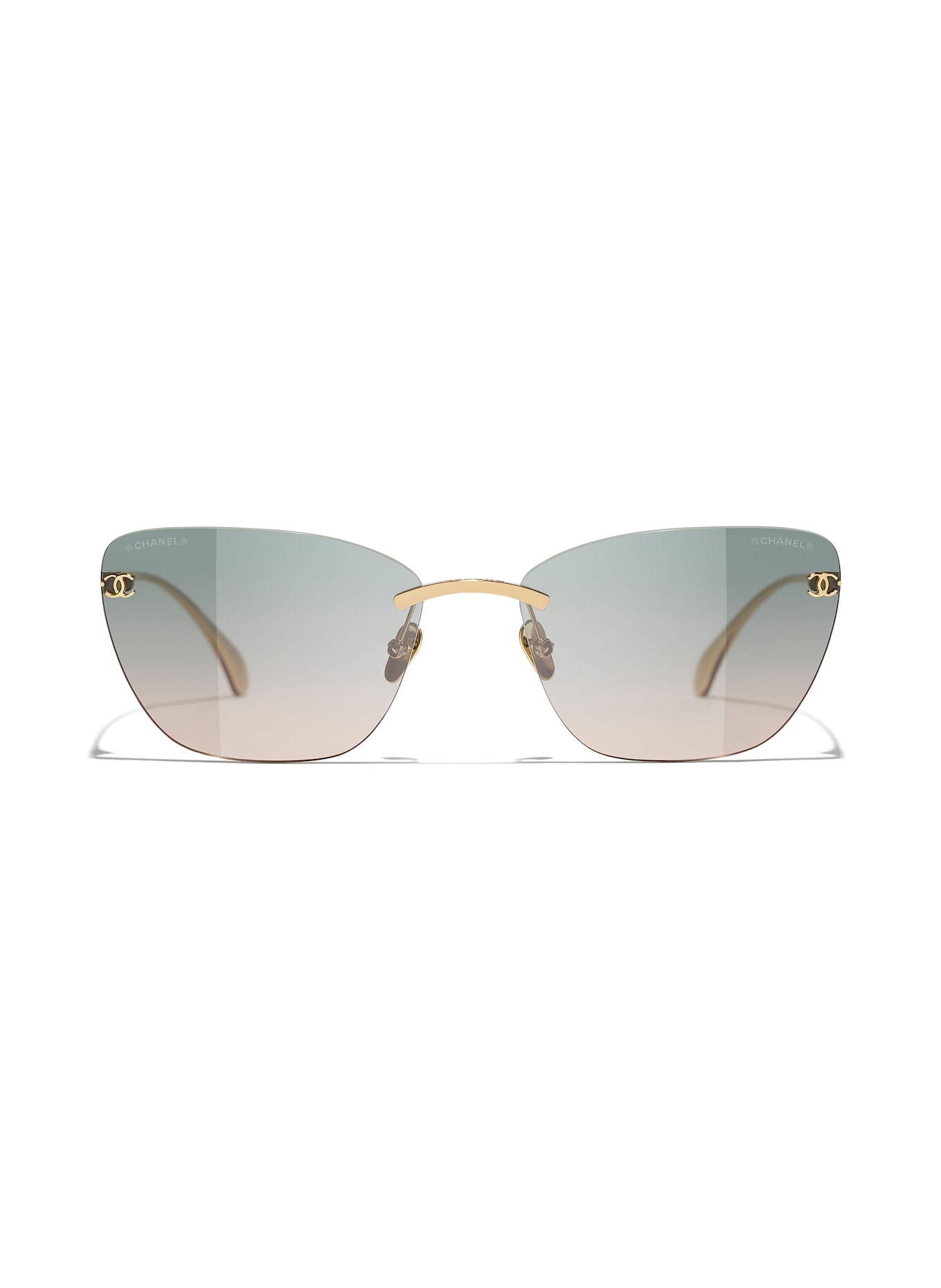 CHANEL Katzenaugenförmige Sonnenbrille: C395S3 - GOLD/ BLAUGRAU