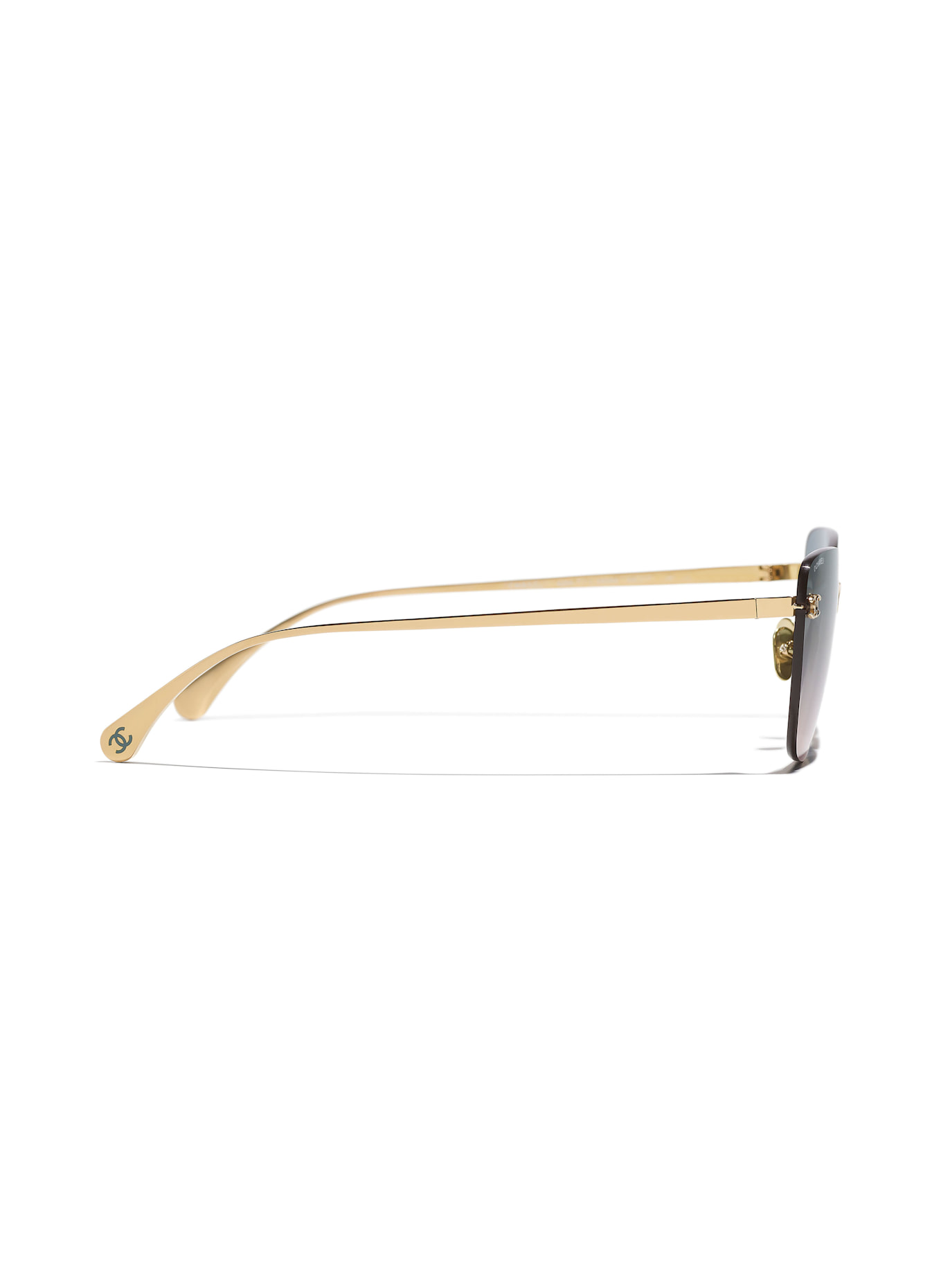 CHANEL Katzenaugenförmige Sonnenbrille: C395S3 - GOLD/ BLAUGRAU