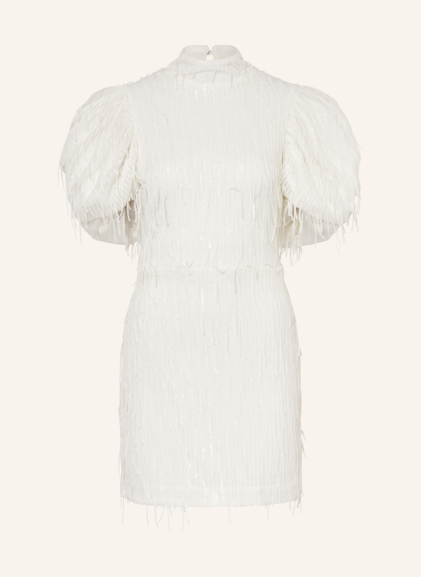 ROTATE Cocktailkleid mit Cut-out und Pailletten: WEISS