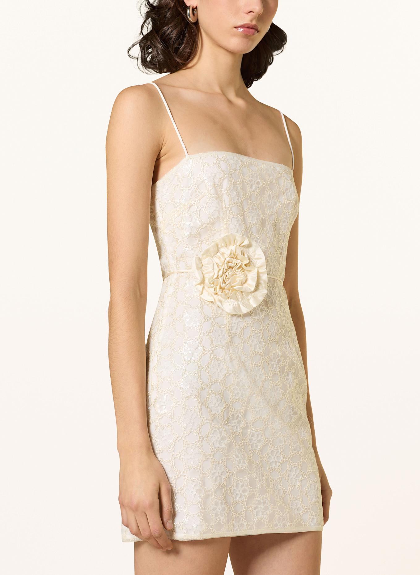 ROTATE Tüllkleid mit Pailletten: CREME