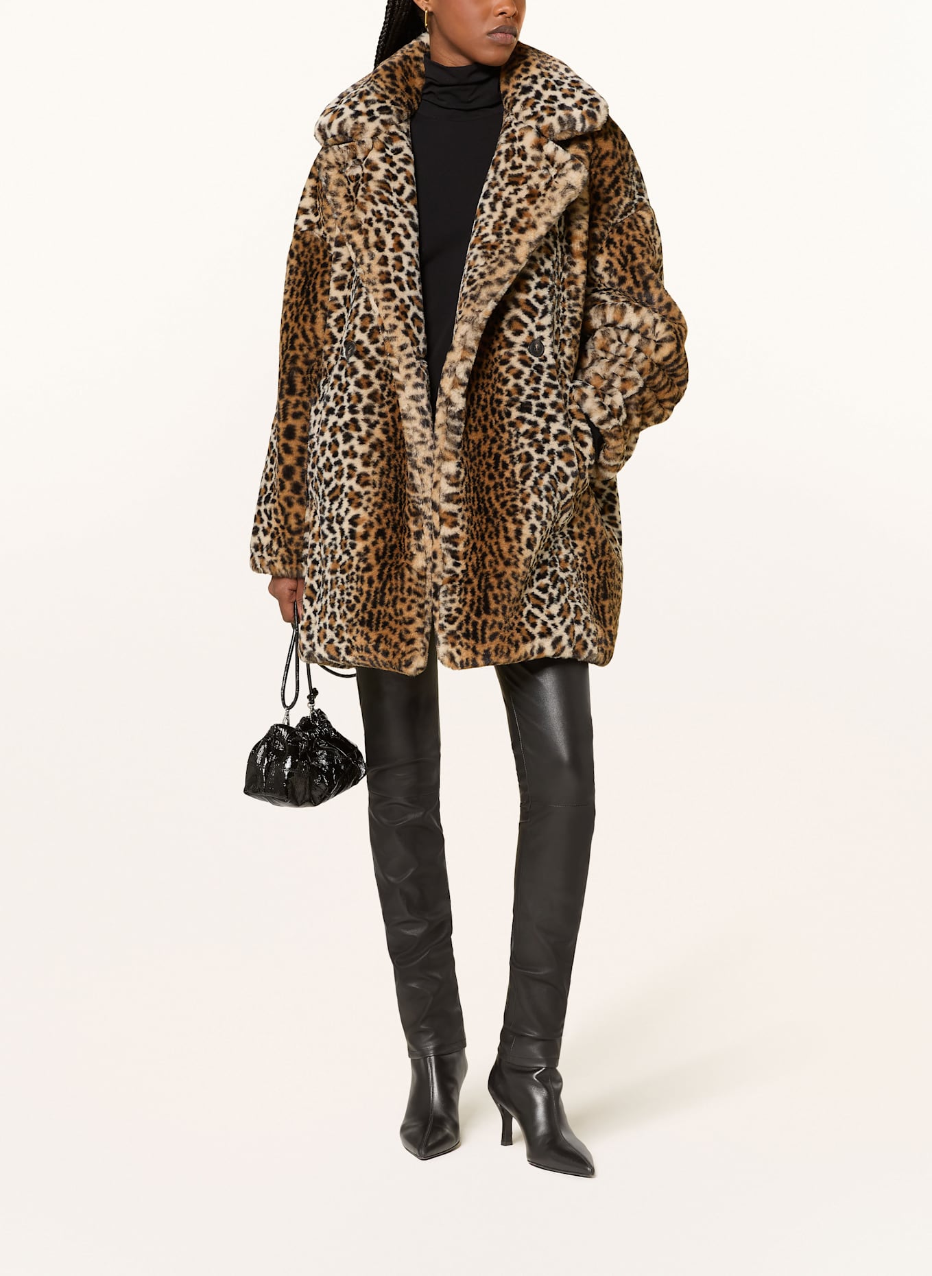 ba&sh Kunstfell-Jacke JADE, Farbe: HELLBRAUN/ CREME/ SCHWARZ (Bild 2)