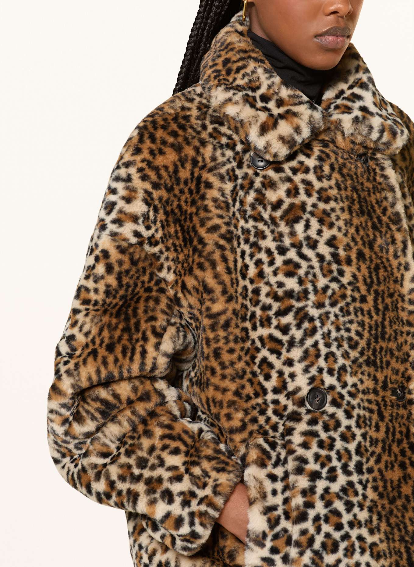 ba&sh Kunstfell-Jacke JADE, Farbe: HELLBRAUN/ CREME/ SCHWARZ (Bild 4)