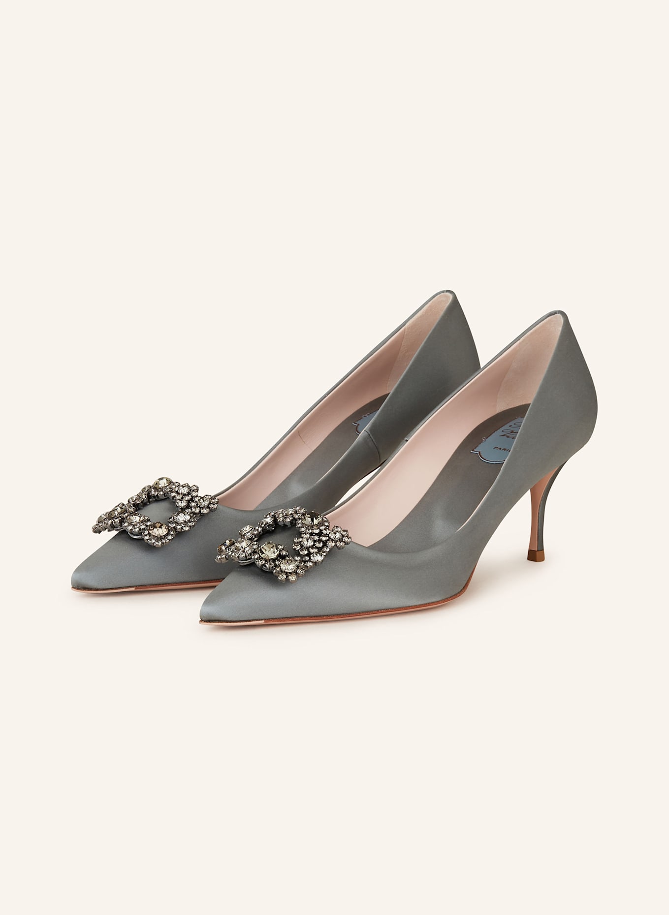 Roger Vivier Pumps EFFLORESCENCE mit Schmucksteinen: GRAU