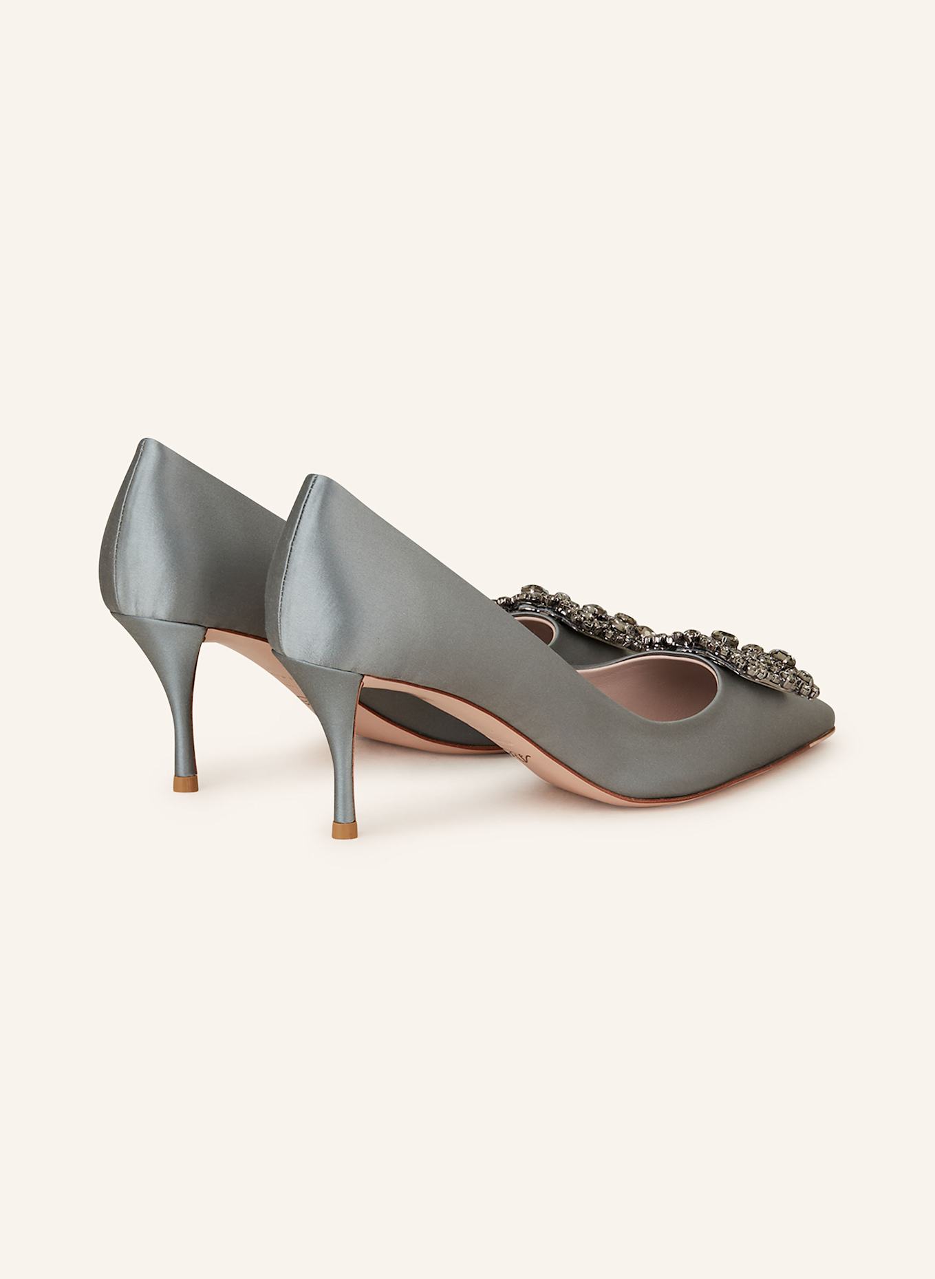 Roger Vivier Pumps EFFLORESCENCE mit Schmucksteinen: GRAU