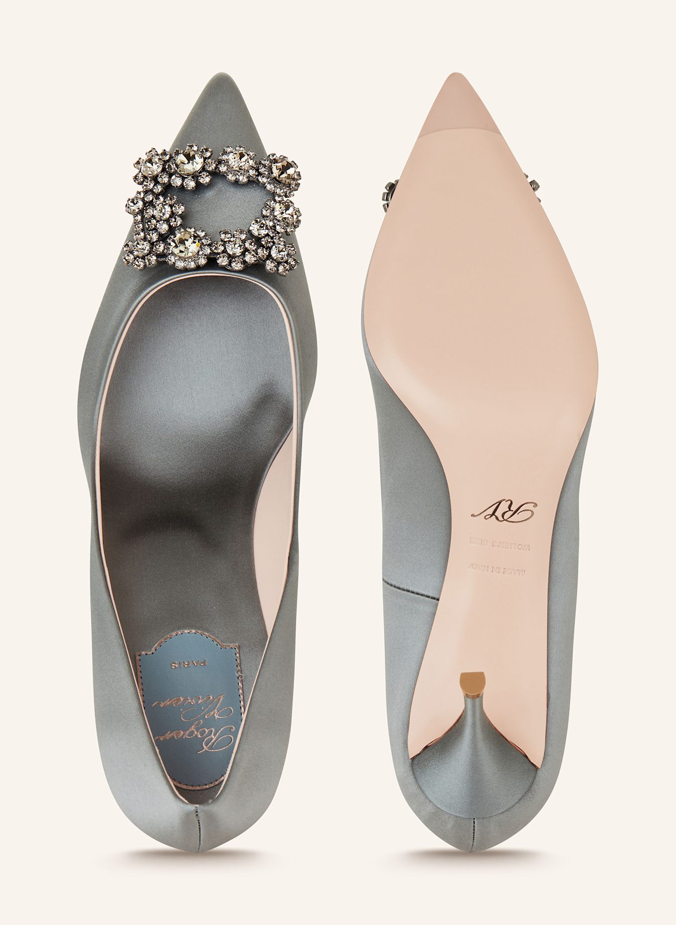 Roger Vivier Pumps EFFLORESCENCE mit Schmucksteinen: GRAU