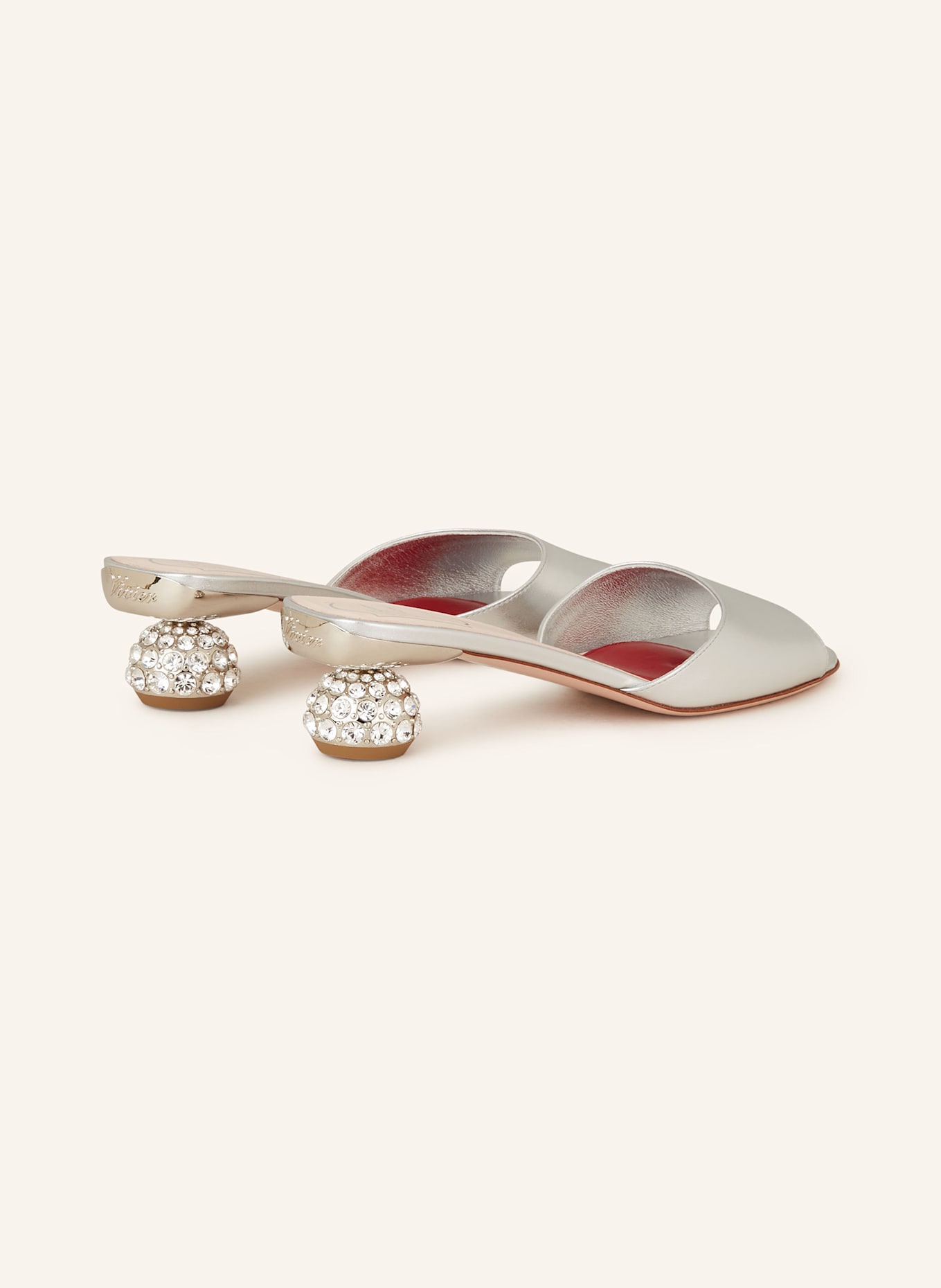 Roger Vivier Mules mit Schmucksteinen: SILBER