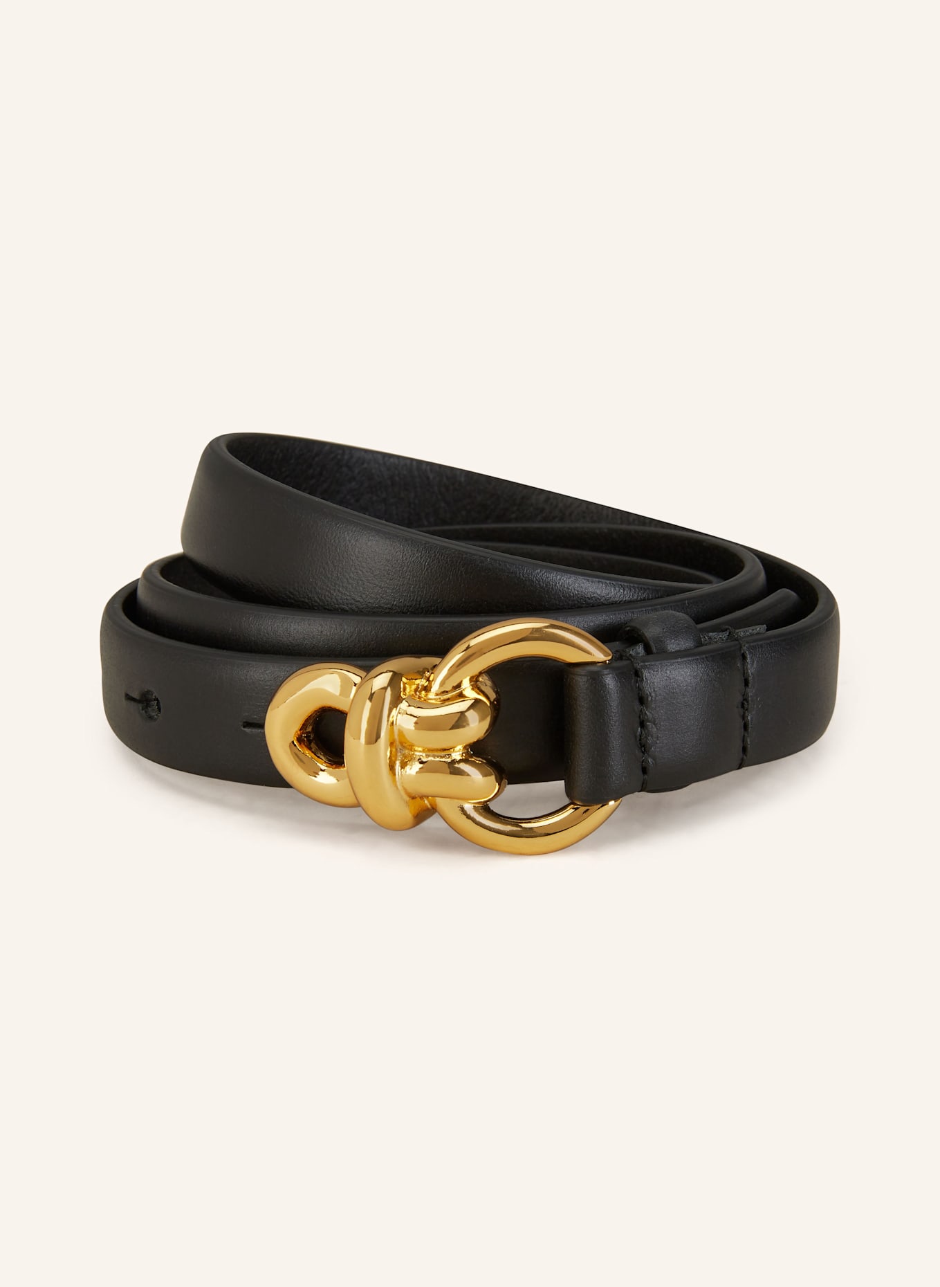 SANDRO Pasek skórzany: CZARNY