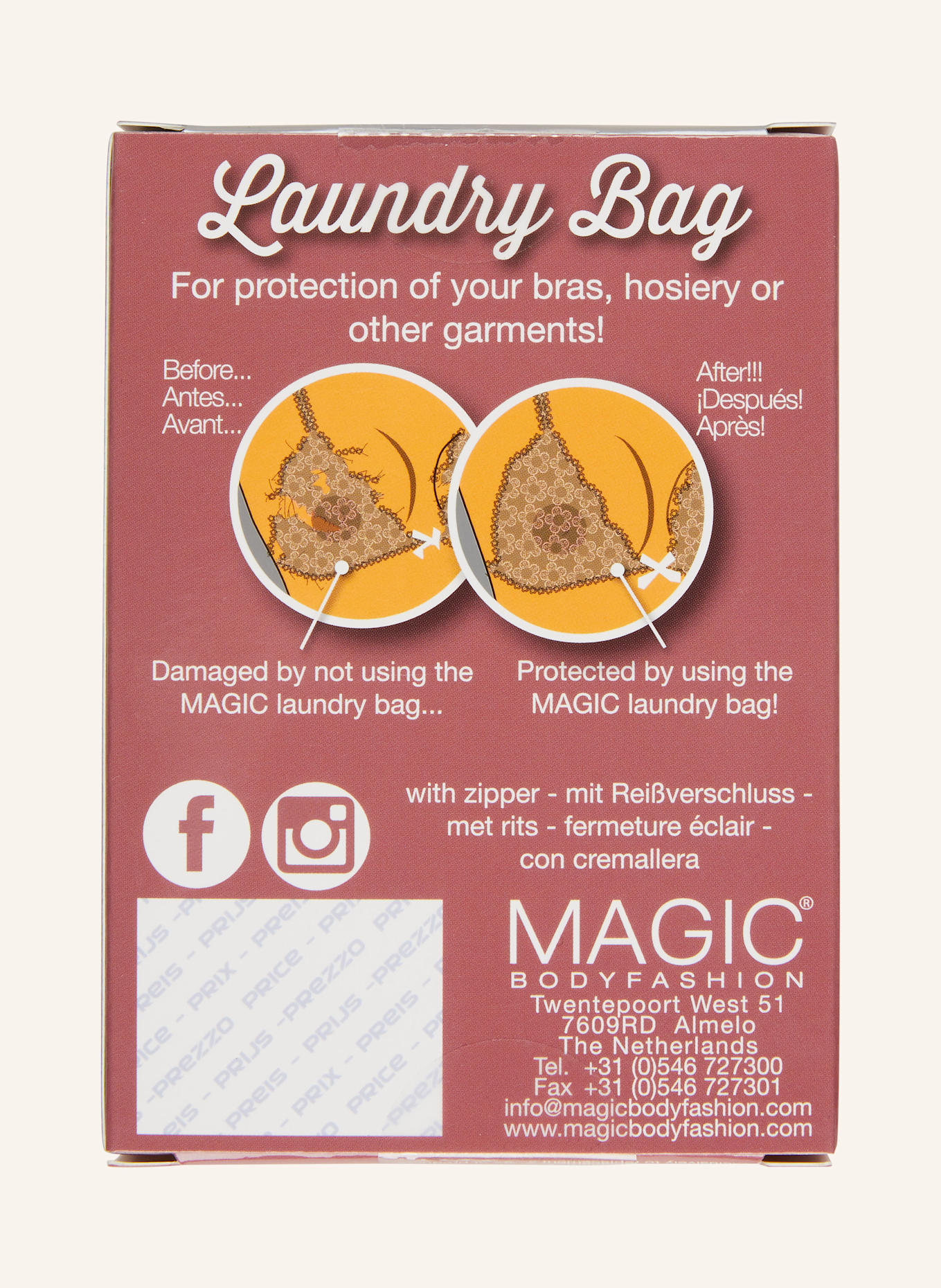 MAGIC Bodyfashion Sac à linge LAUNDRY BAG: BLANC