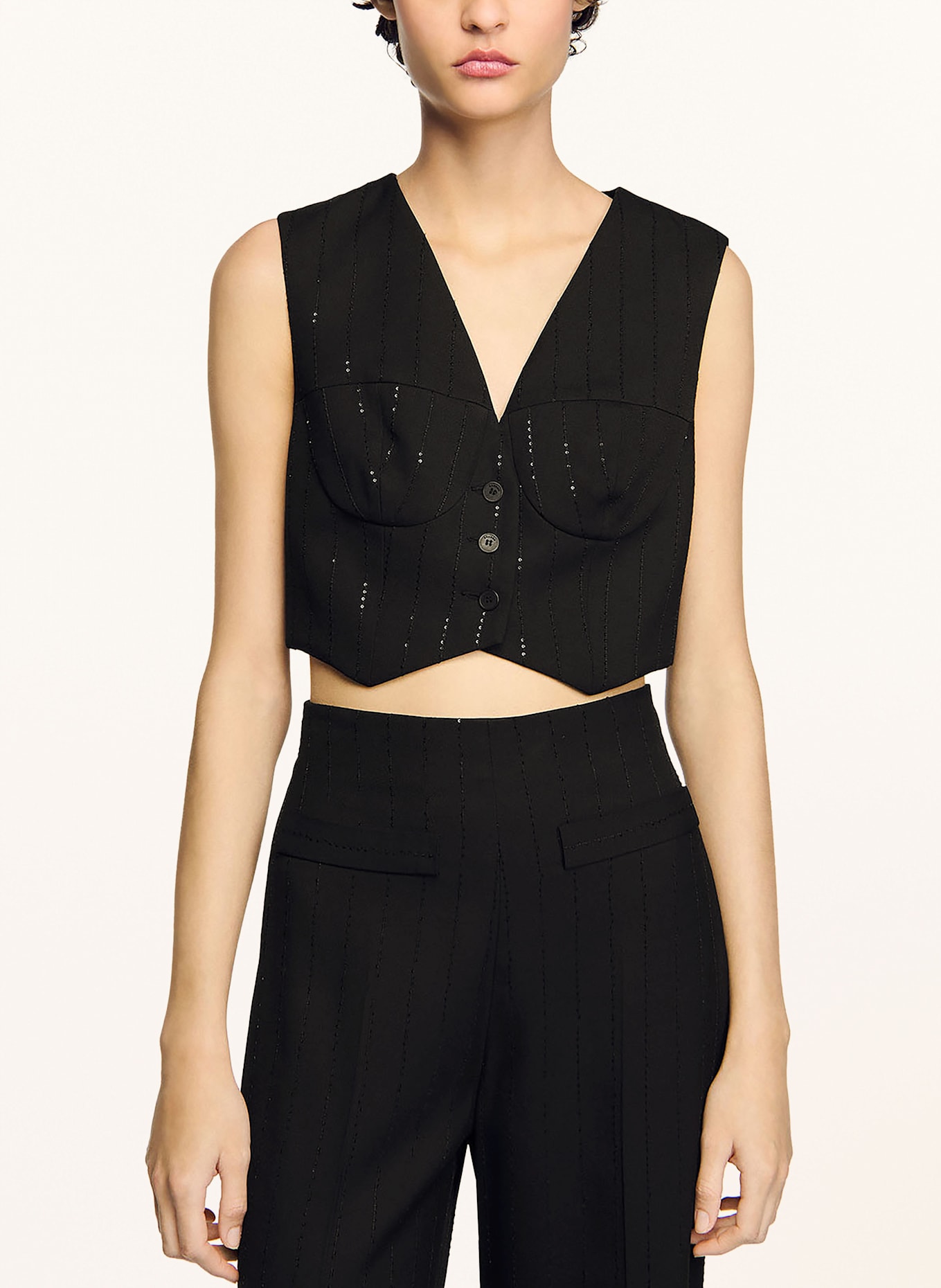 SANDRO Blazerweste: SCHWARZ