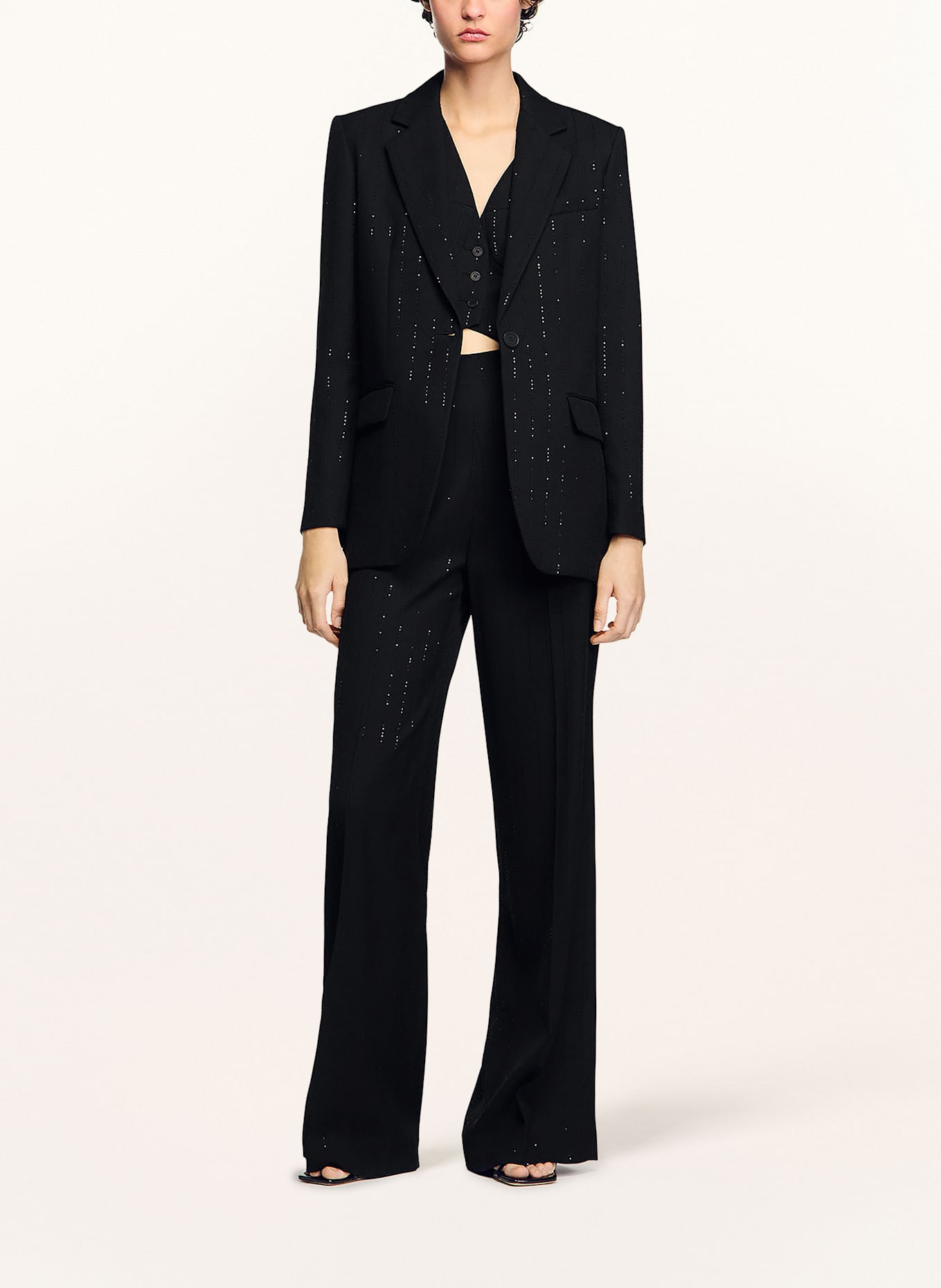 SANDRO Blazer mit Pailletten: SCHWARZ