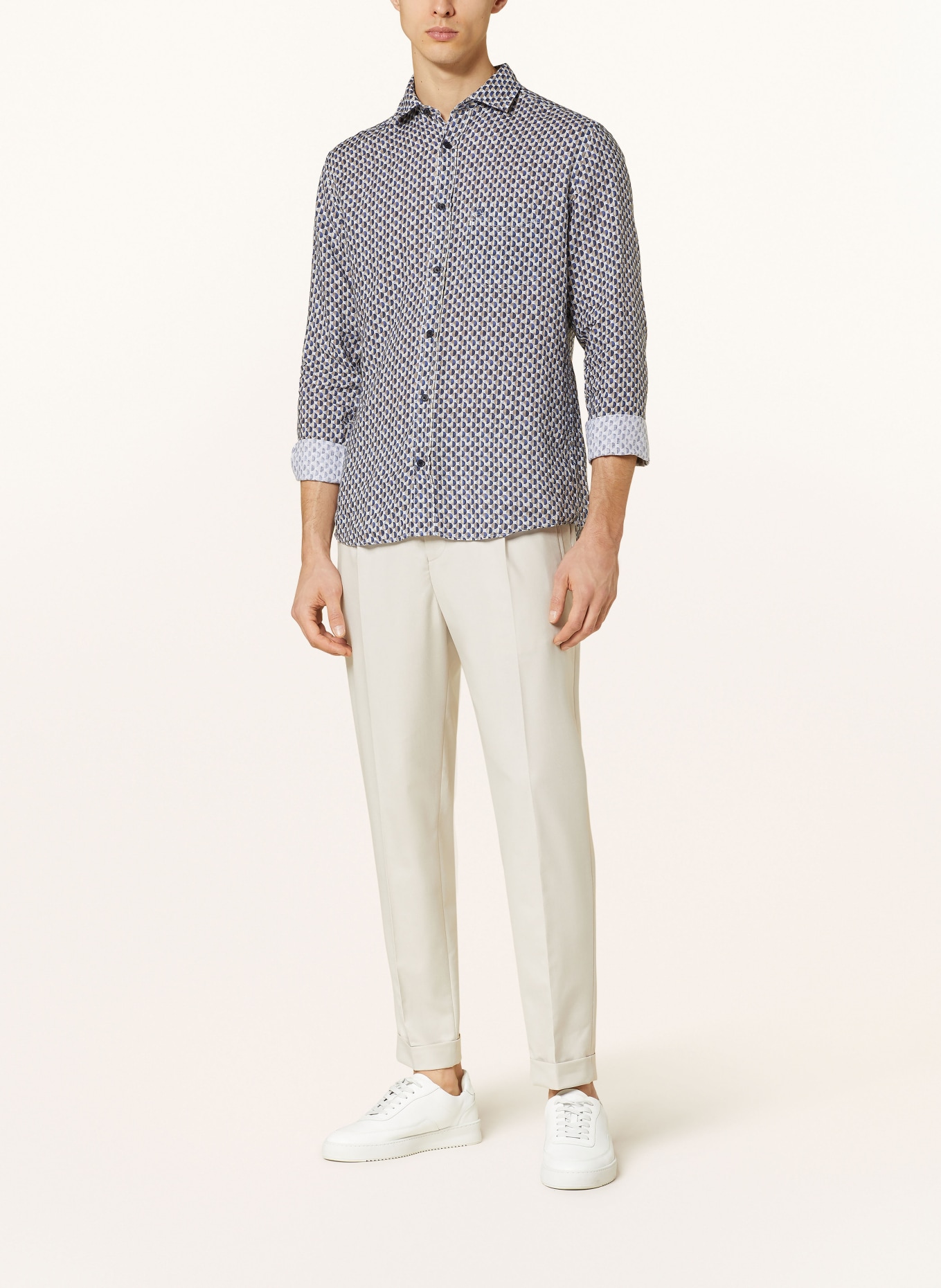 OLYMP Leinenhemd Regular Fit, Farbe: BLAU/ BEIGE (Bild 2)