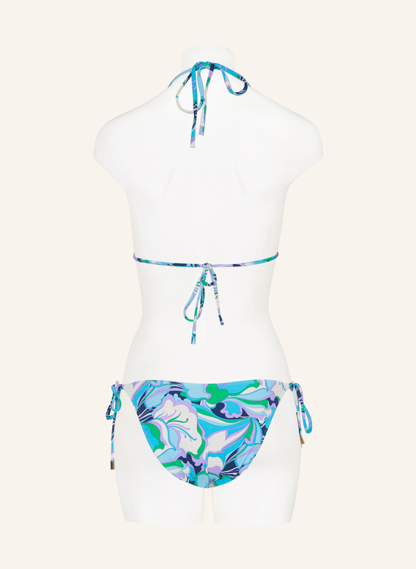 MELISSA ODABASH Triangle bikini KEY WEST , Color: LIGHT BLUE/ ECRU/ GREEN (Image 3)