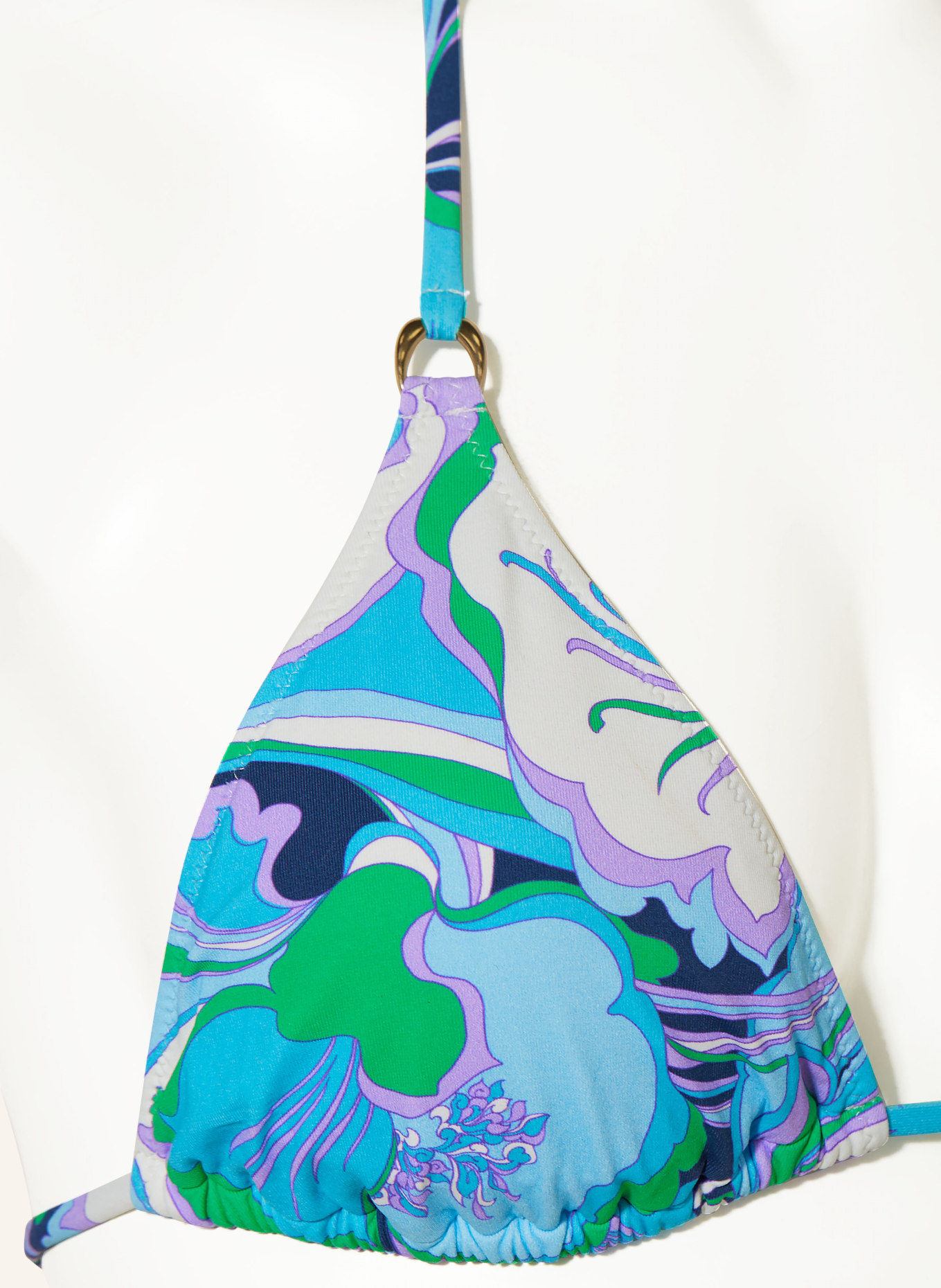 MELISSA ODABASH Triangle bikini KEY WEST , Color: LIGHT BLUE/ ECRU/ GREEN (Image 4)
