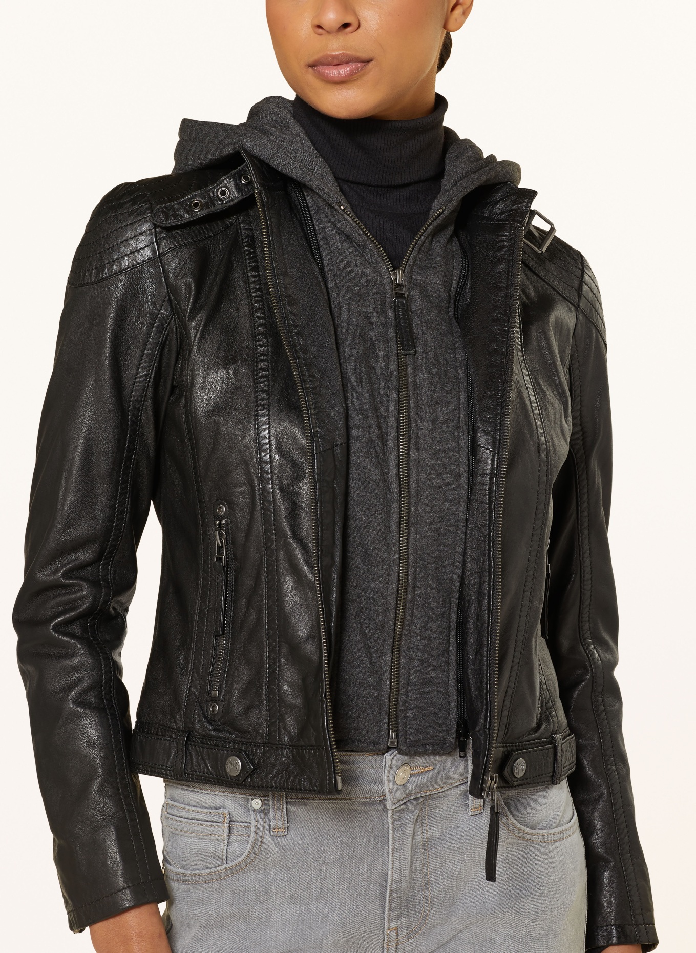 gipsy Leather jacket CACEY, Color: BLACK (Image 5)