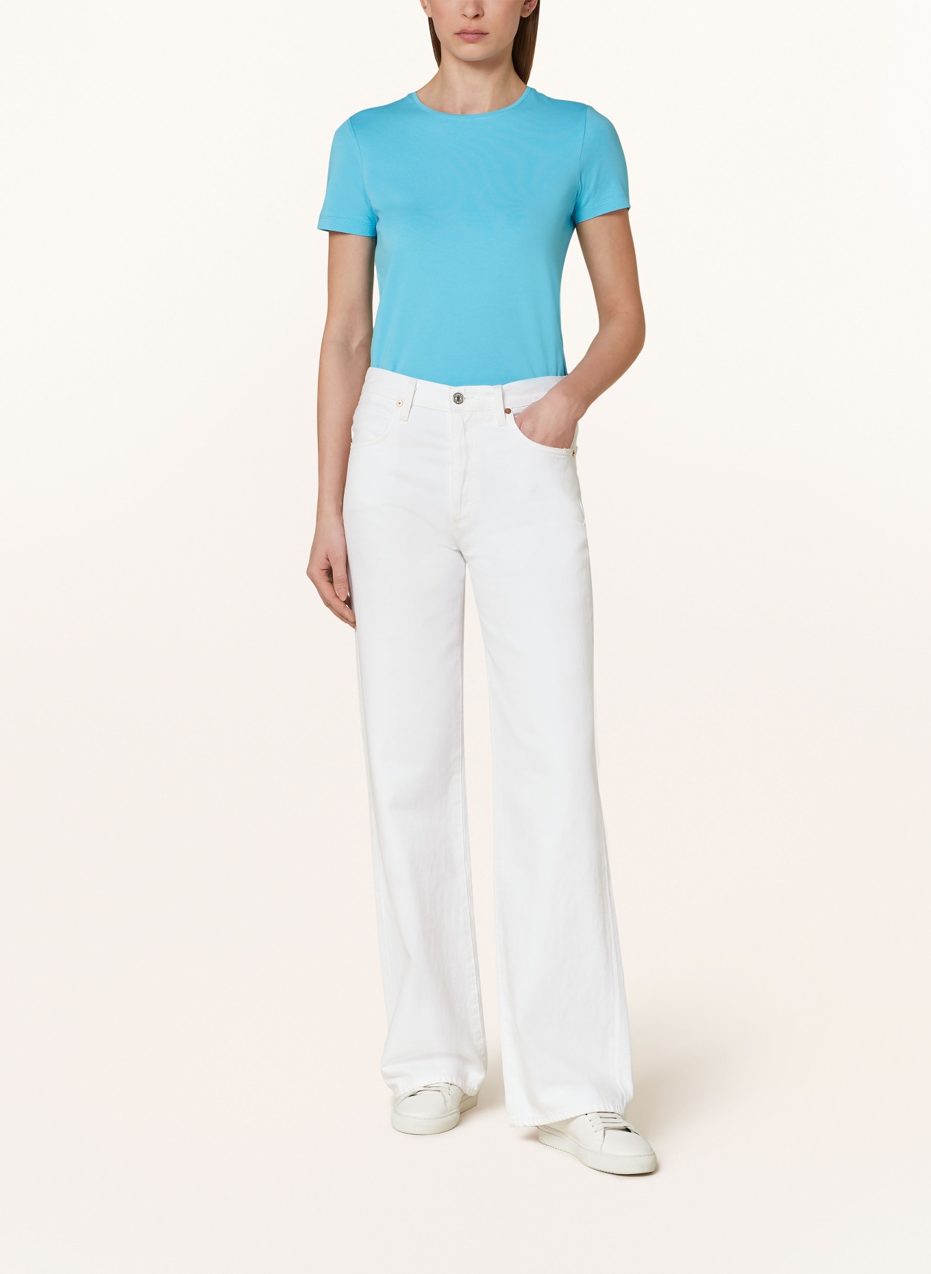 BOVIVA T-shirt avec pierres décoratives: BLEU FLUO