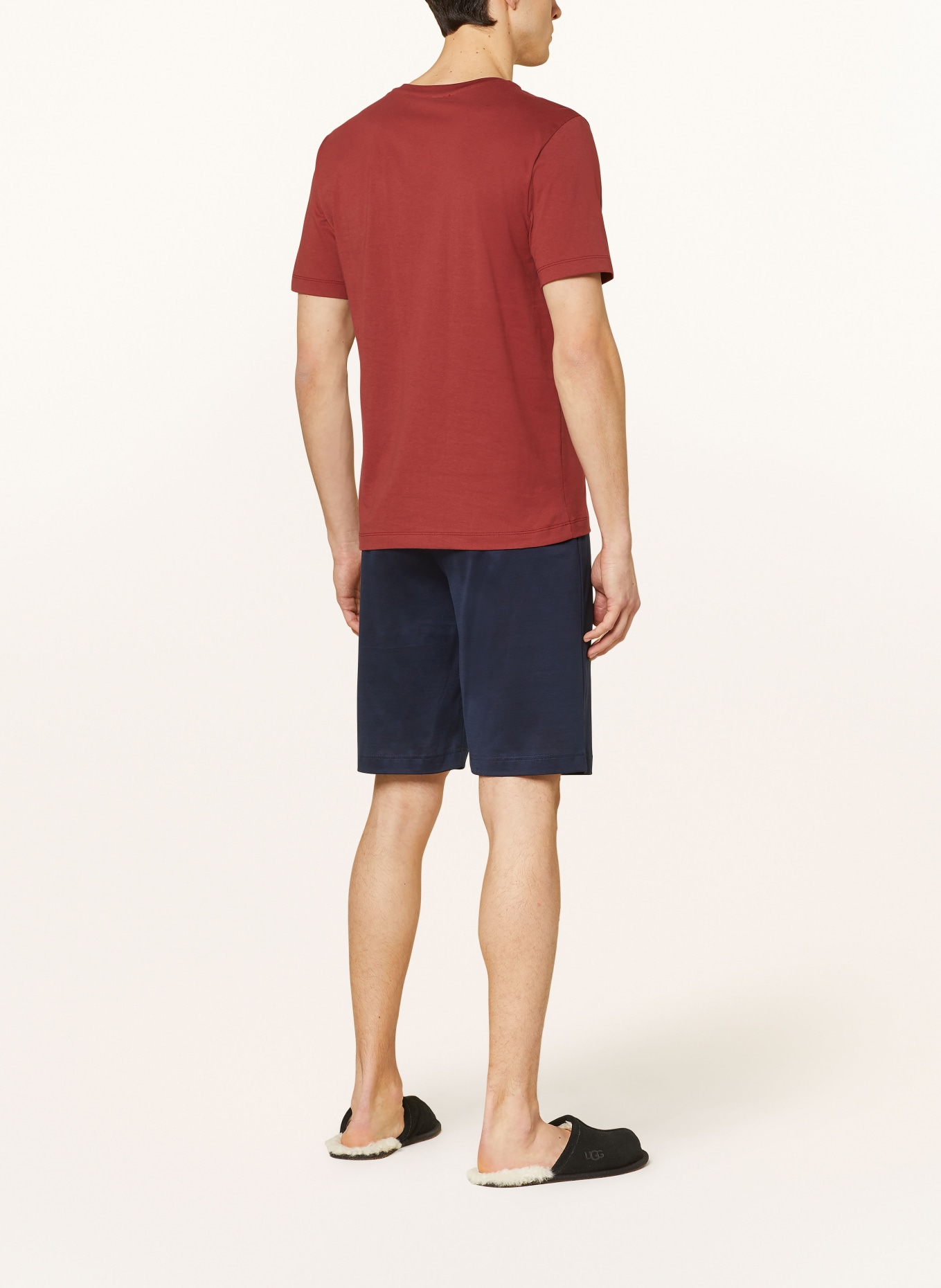 HANRO Pajama shirt LIVING, Color: DARK RED (Image 3)